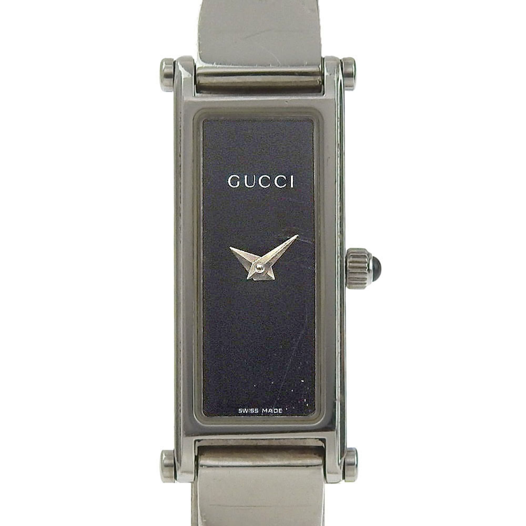 Gucci Gucci 1500L Stainless Steel Quartz Analog Watch with Black Dial for Women Size ONE SIZE - 1 Thumbnail