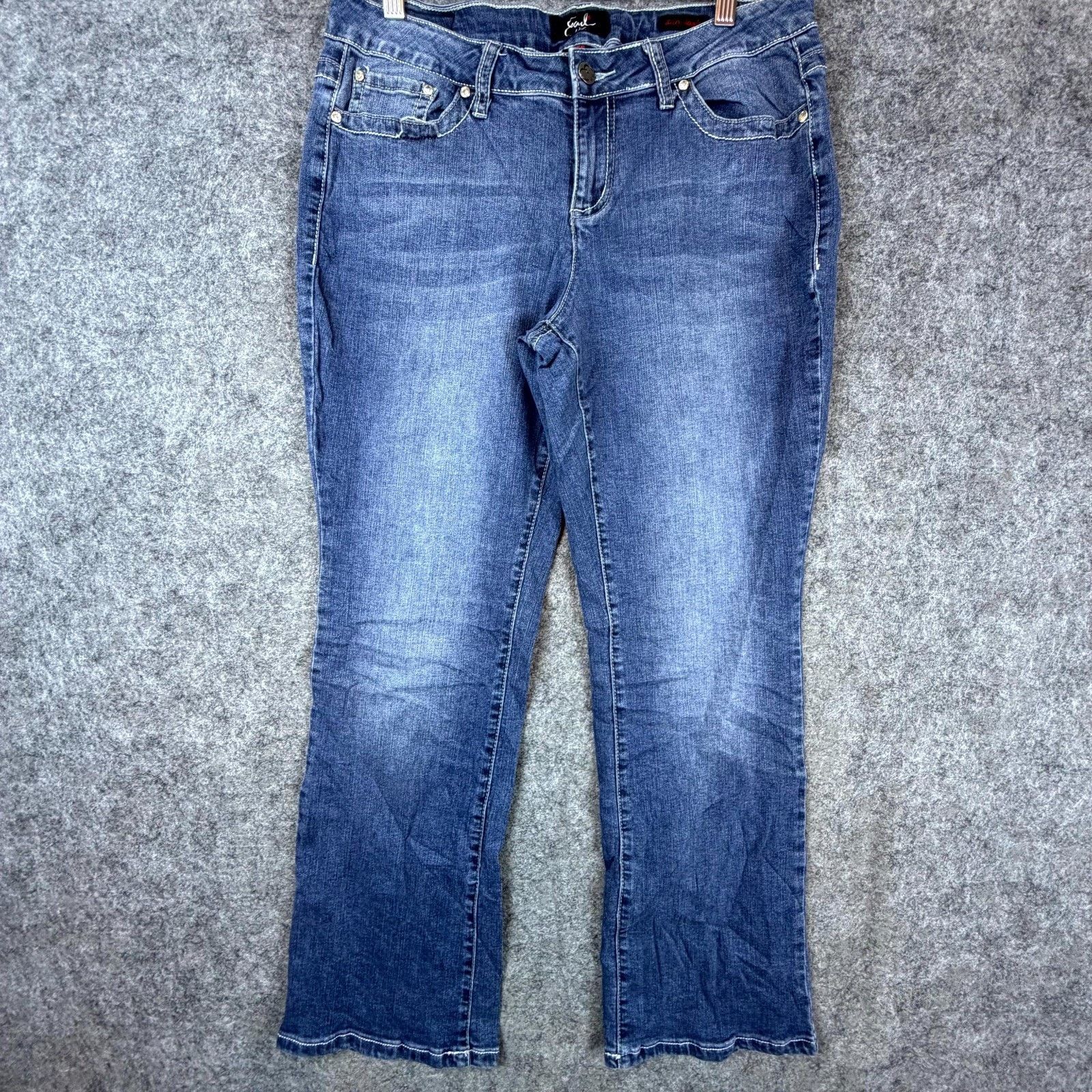 Earl Jeans Earl Jean Slim Bootcut Jeans Womens 12P Blue Y2K Embellished Size 34" / US 12 / IT 48 - 2 Thumbnail