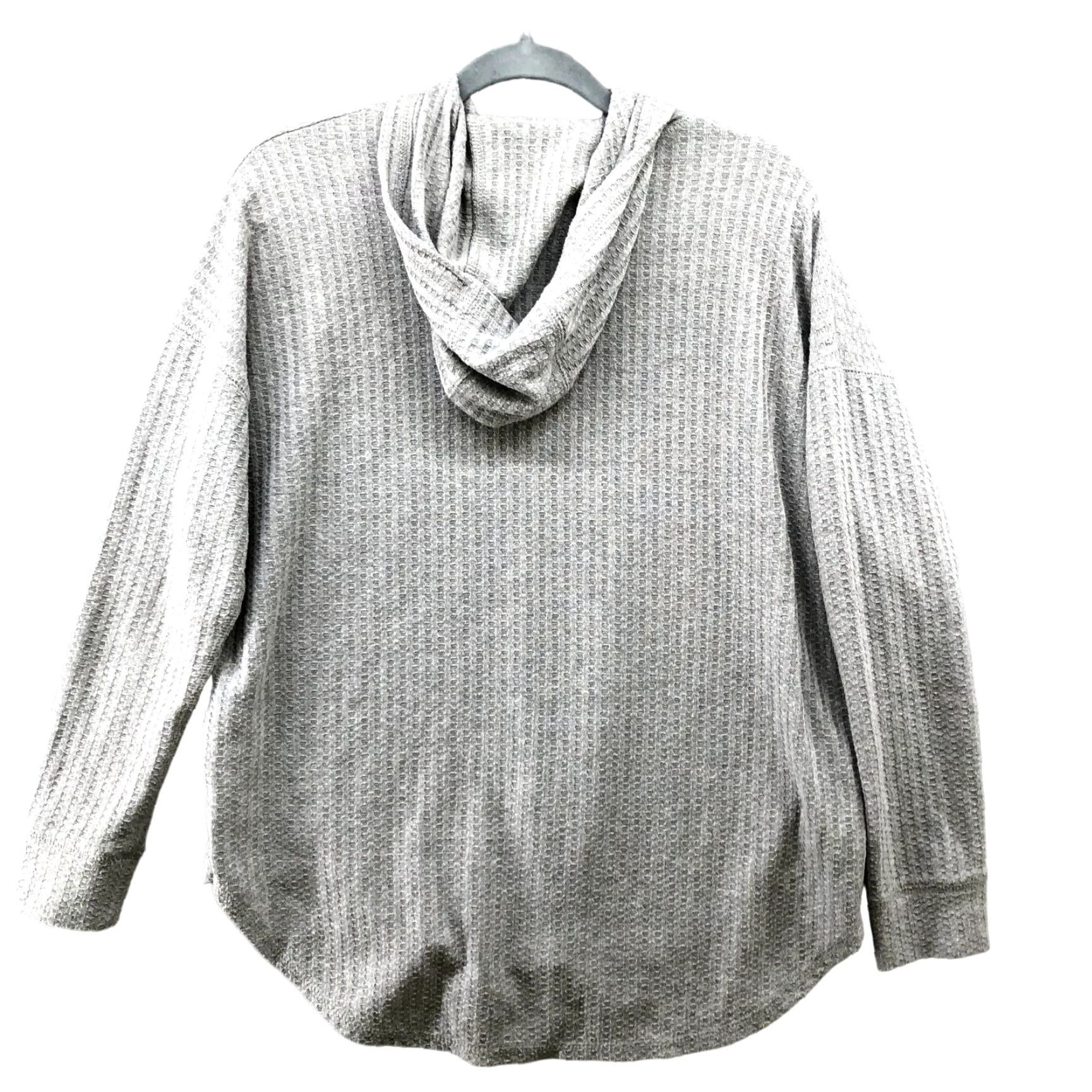 Vintage Chaser Thermal Hoodie T Shirt Womens M Gray Long Sleeve Crew Neck Pullover Casual Knit Polyester Blend Oversized Size M / US 6-8 / IT 42-44 - 2 Thumbnail
