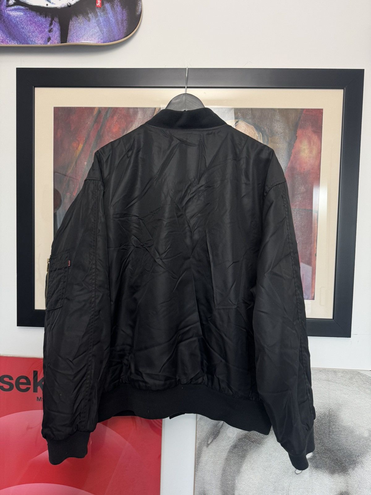 Vintage Ma1 Flyer Black Vintage Nylon Bomber Jacket BoxyFit Oversize Size US XL / EU 56 / 4 - 6 Thumbnail