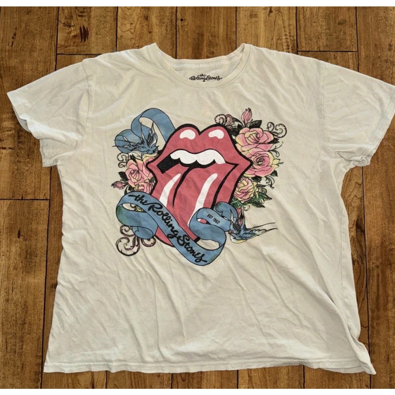 Vintage The Rolling Stones T-Shirt 2XL Adult Men Brown 23x25 Regular Size Shirt Mens Band Tee Tan Size US XXL / EU 58 / 5 - 2 Thumbnail