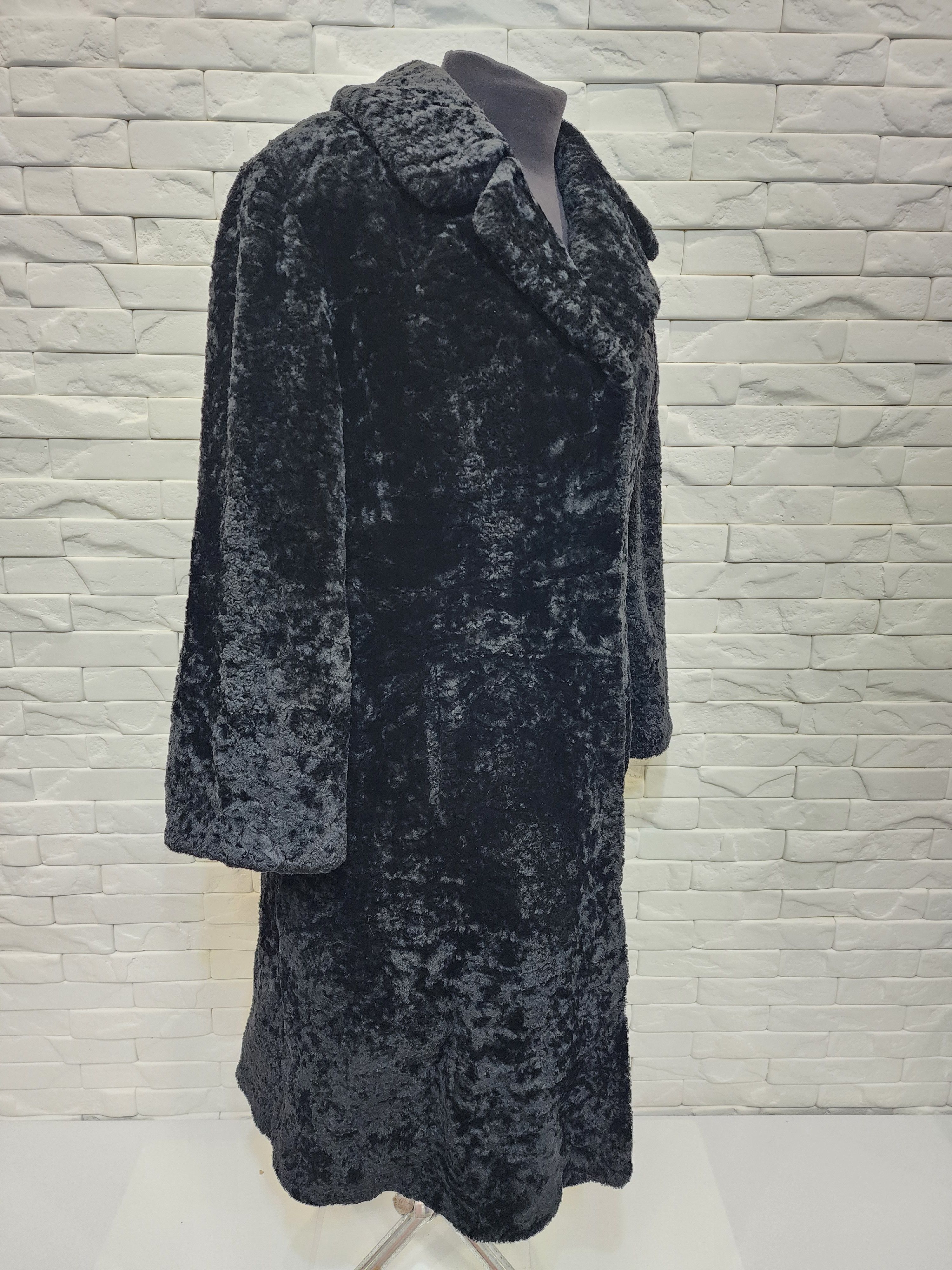 Other Black warm women's sheepskin coat. Size L / US 10 / IT 46 - 3 Thumbnail