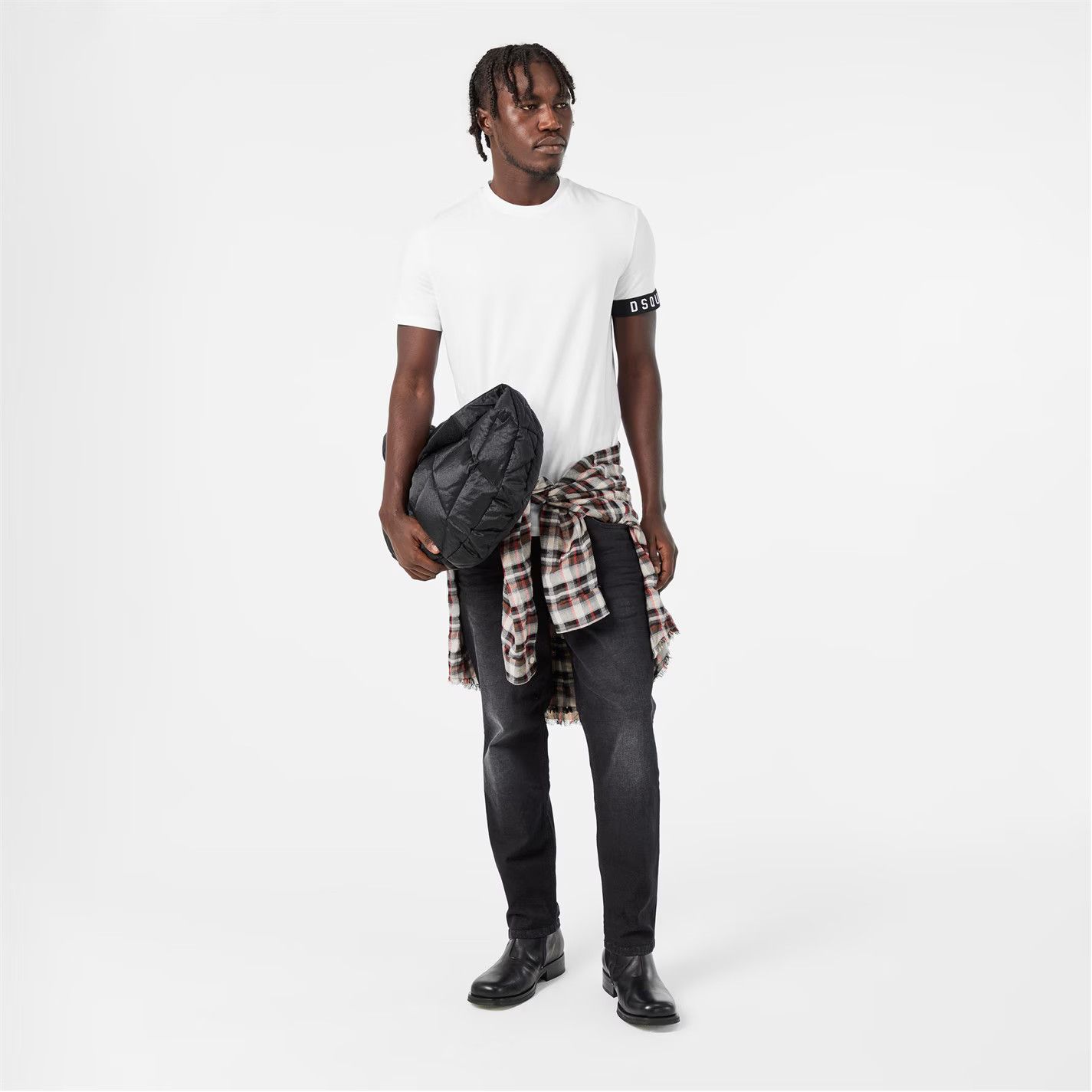Dsquared2 o1g2r1mq0426 Band Logo Slim Fit T-Shirt in White Size US M / EU 48-50 / 2 - 6 Thumbnail