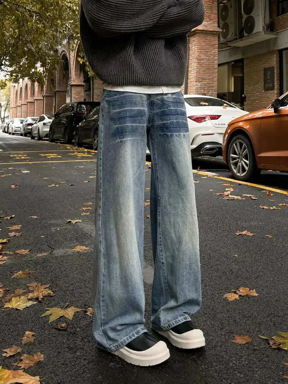 Japanese Brand Retro loose straight leg hip-hop jeans Size US 32 / EU 48 - 4 Thumbnail
