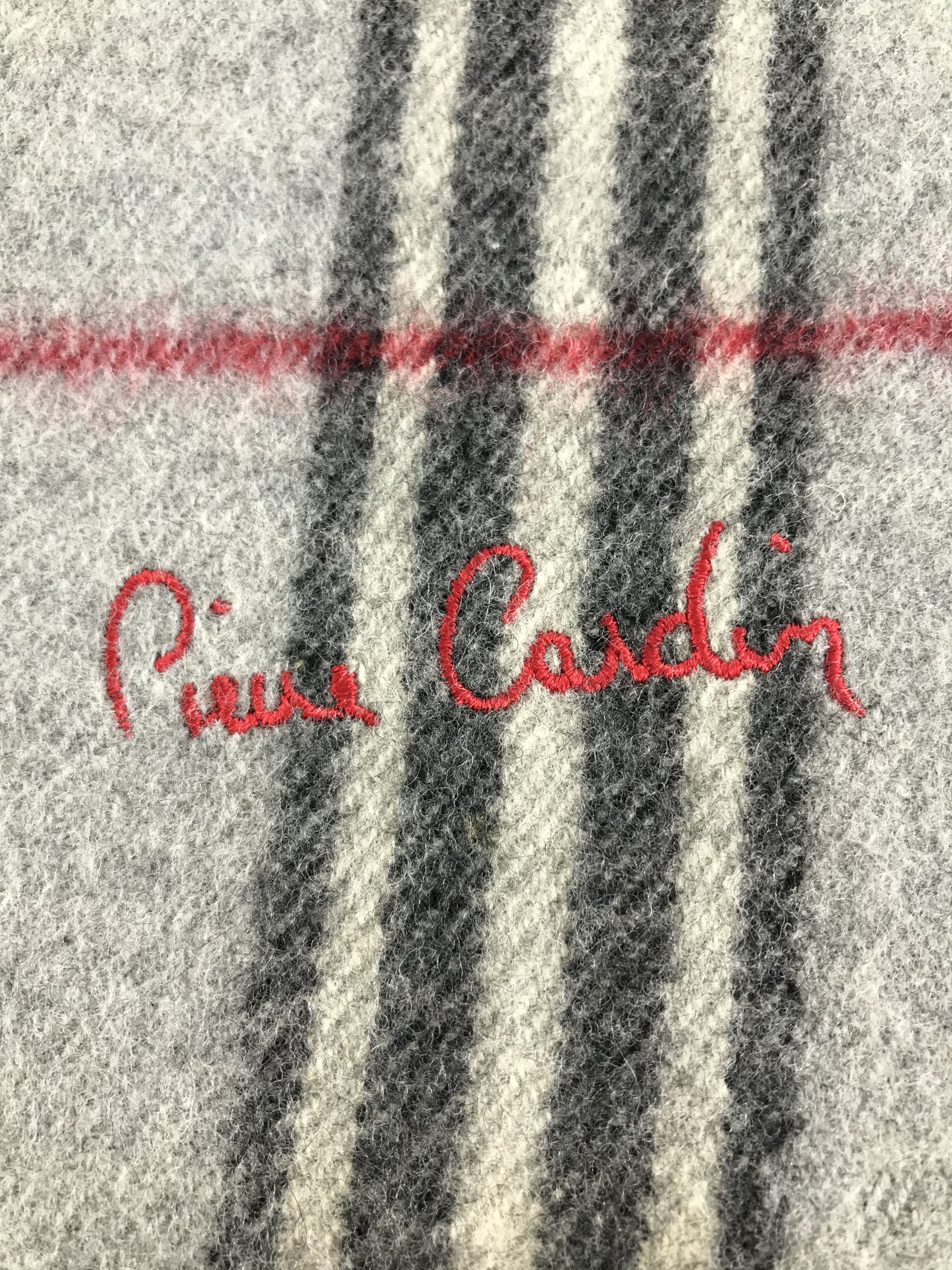 Pierre Cardin Pierre Cardin Grey Nova Check Wool Scarf Muffler V145 Size ONE SIZE - 4 Thumbnail