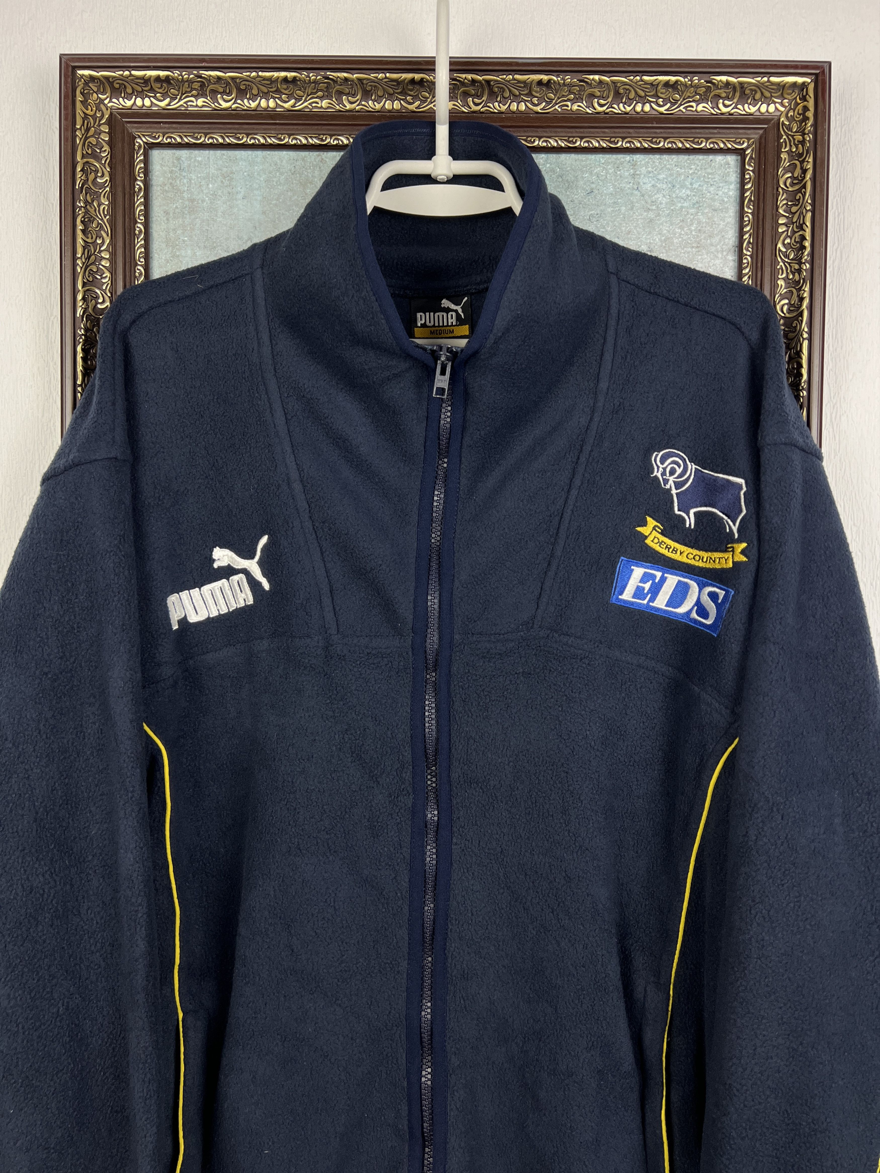 Puma Vintage Derby County Football Fleece Jacket Soccer Track Top Size US M / EU 48-50 / 2 - 2 Thumbnail
