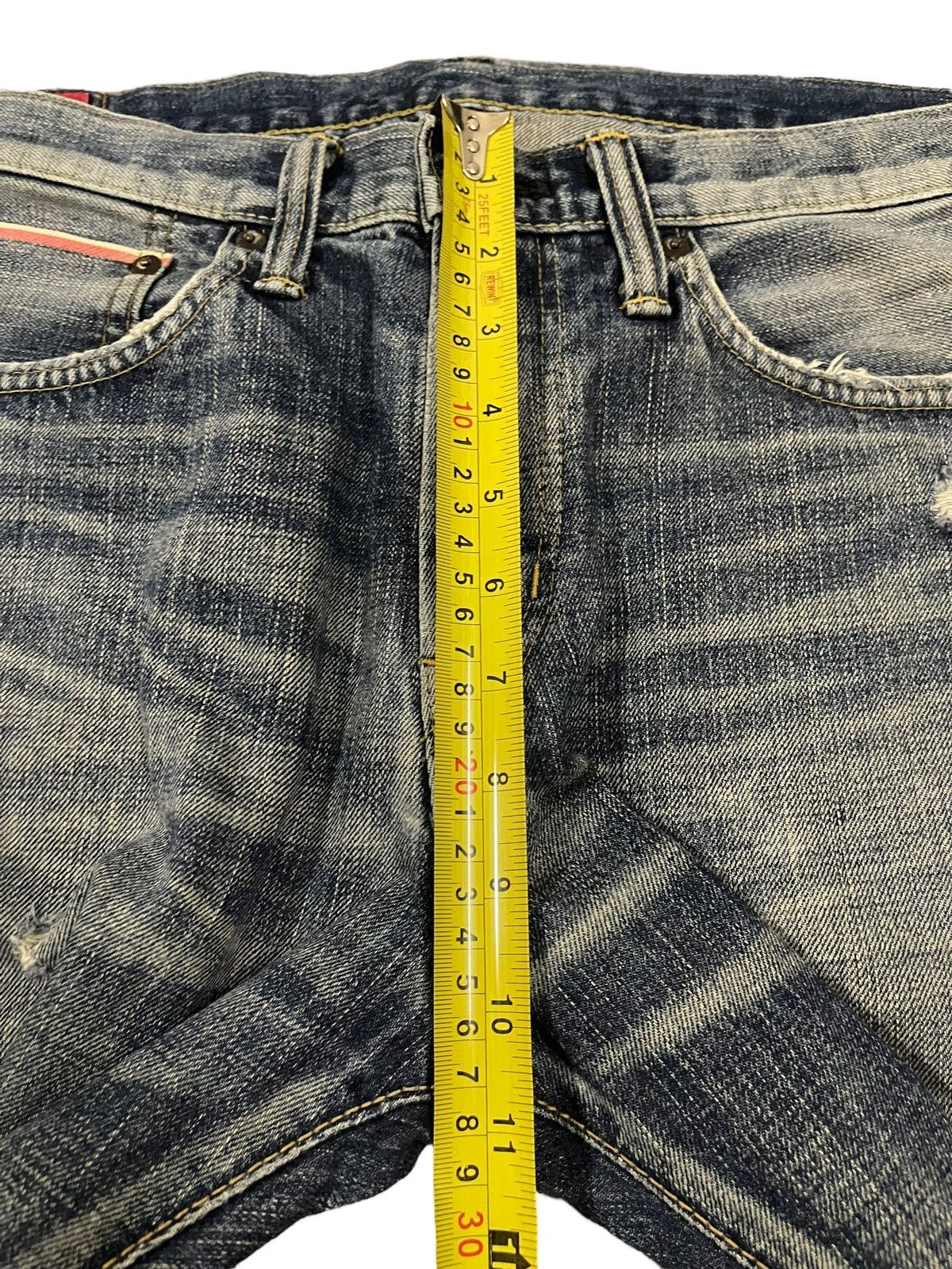 Edwin Vintage 90s Edwin 505 Selvedge Blue Wash Distressed Jeans Size US 32 / EU 48 - 16 Thumbnail
