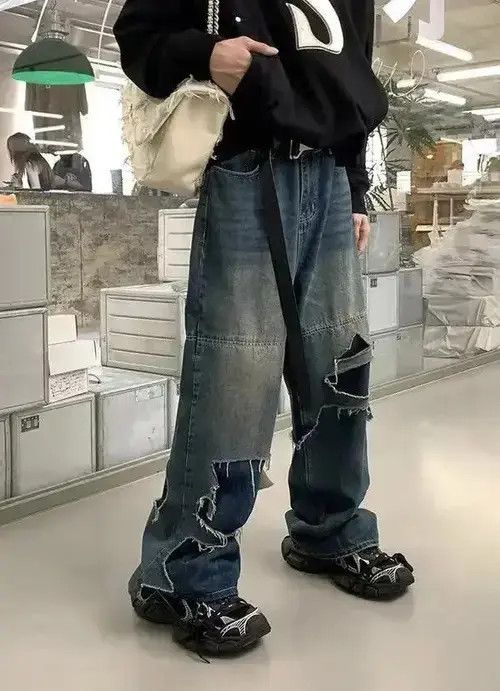 Jean Ripped Design Washed Jeans Size US 28 / EU 44 - 1 Thumbnail