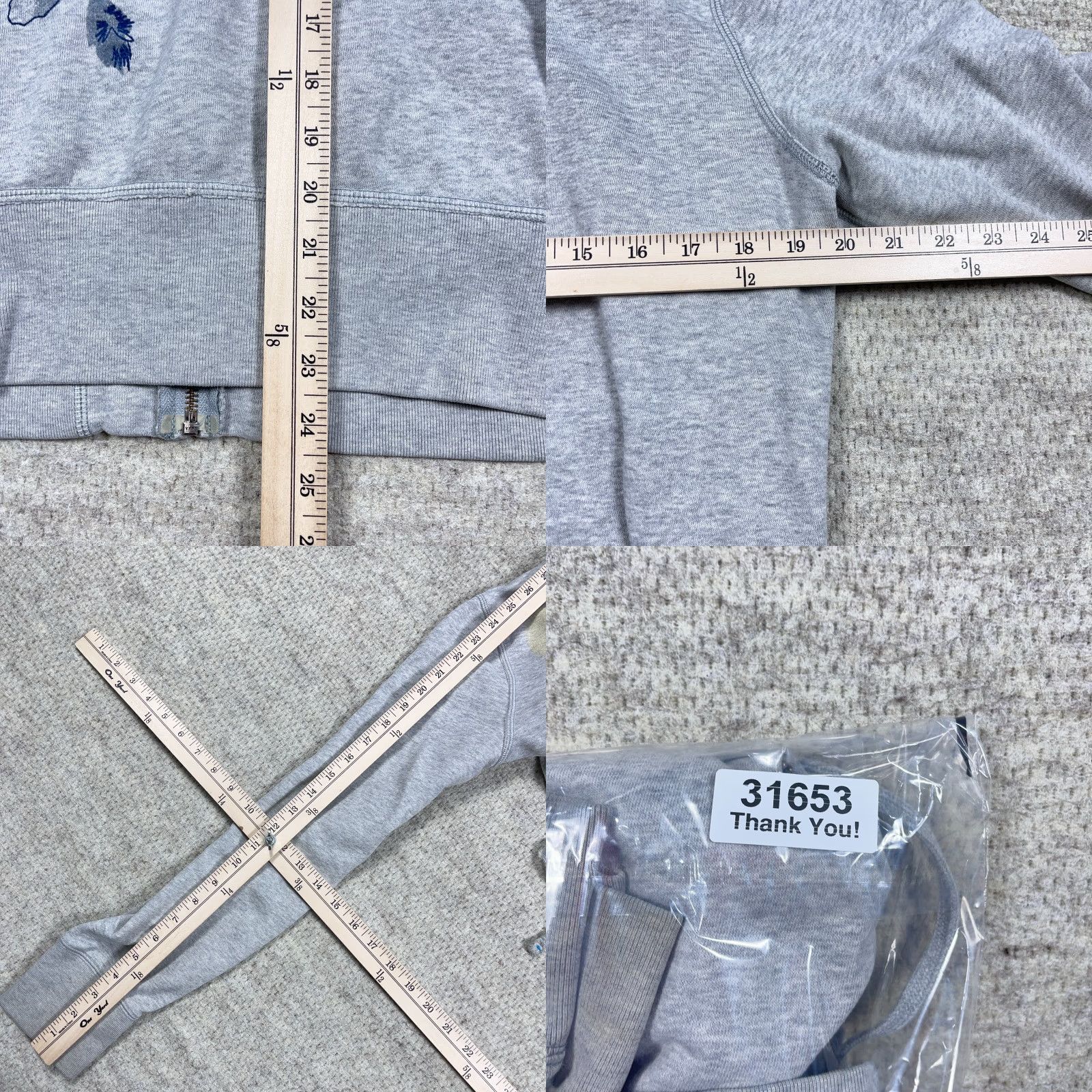 American Eagle Outfitters VINTAGE American Eagle Outfitters Hoodie Women XL Gray Full Zip Jacket Faded Stained Size XL / US 12-14 / IT 48-50 - 10 Thumbnail