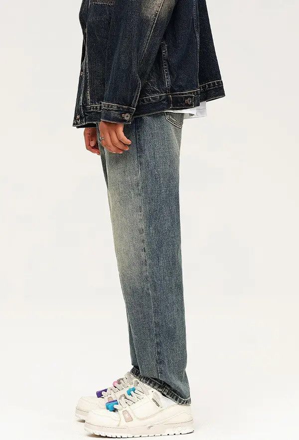 Japanese Brand Retro straight washed loose wide-leg casual jeans Size US 32 / EU 48 - 8 Thumbnail