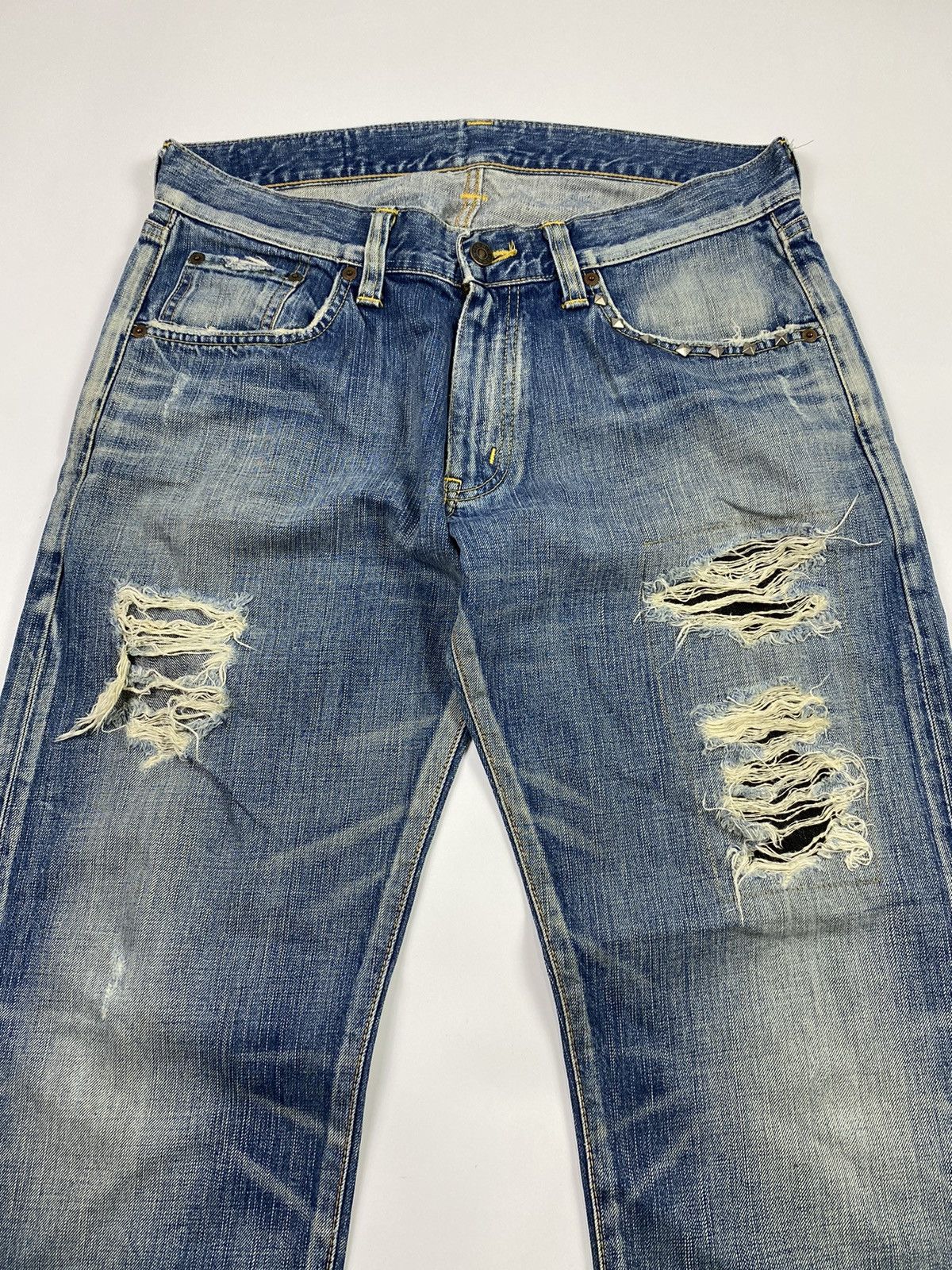 Edwin distressed studded jeans pant by edwin 503 Size US 33 - 2 Thumbnail