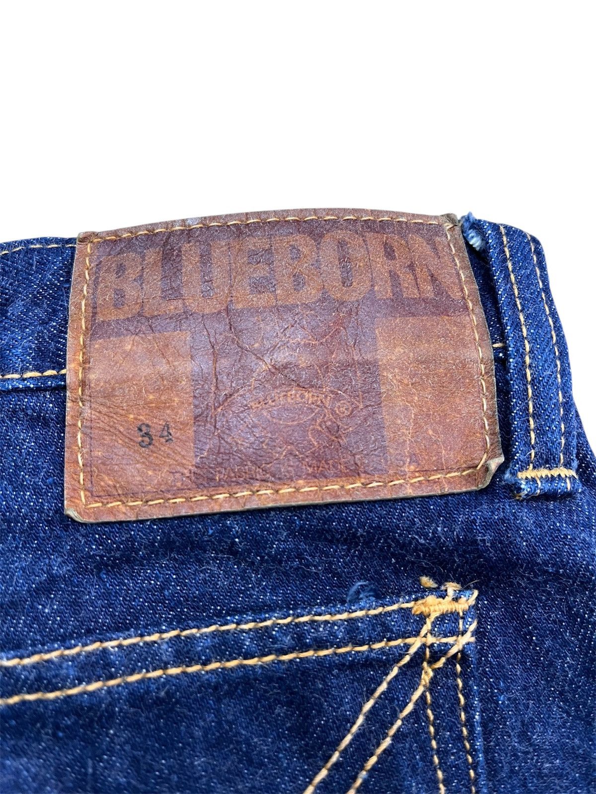 14th Addiction Rare 🗣️Vintage 70s Blue Born flare jeans fabric not rick owen Size US 33 - 3 Thumbnail