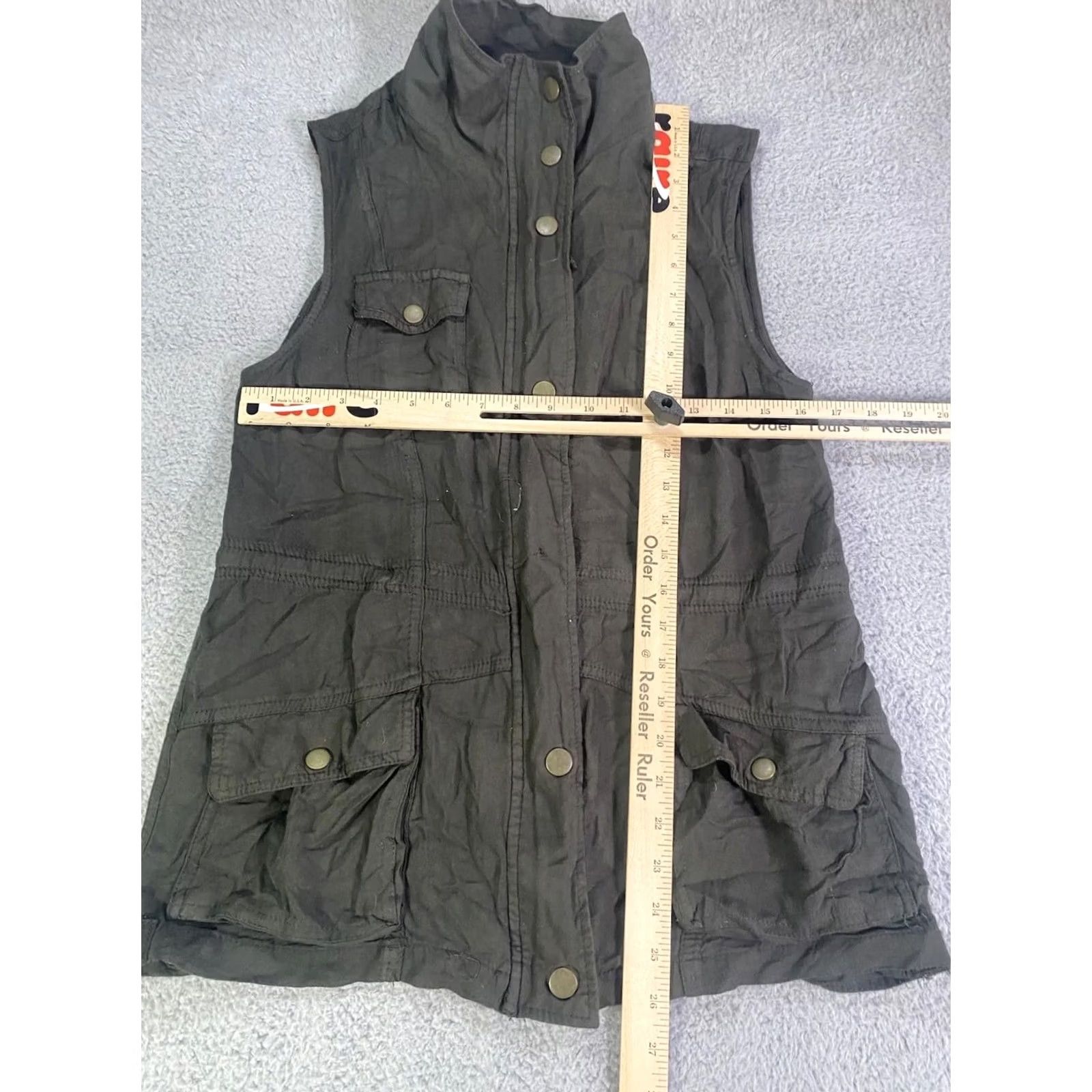 Vintage Ashley Vest Women M Green Bomber Pockets Polyester Utility Medium Size M / US 6-8 / IT 42-44 - 4 Thumbnail