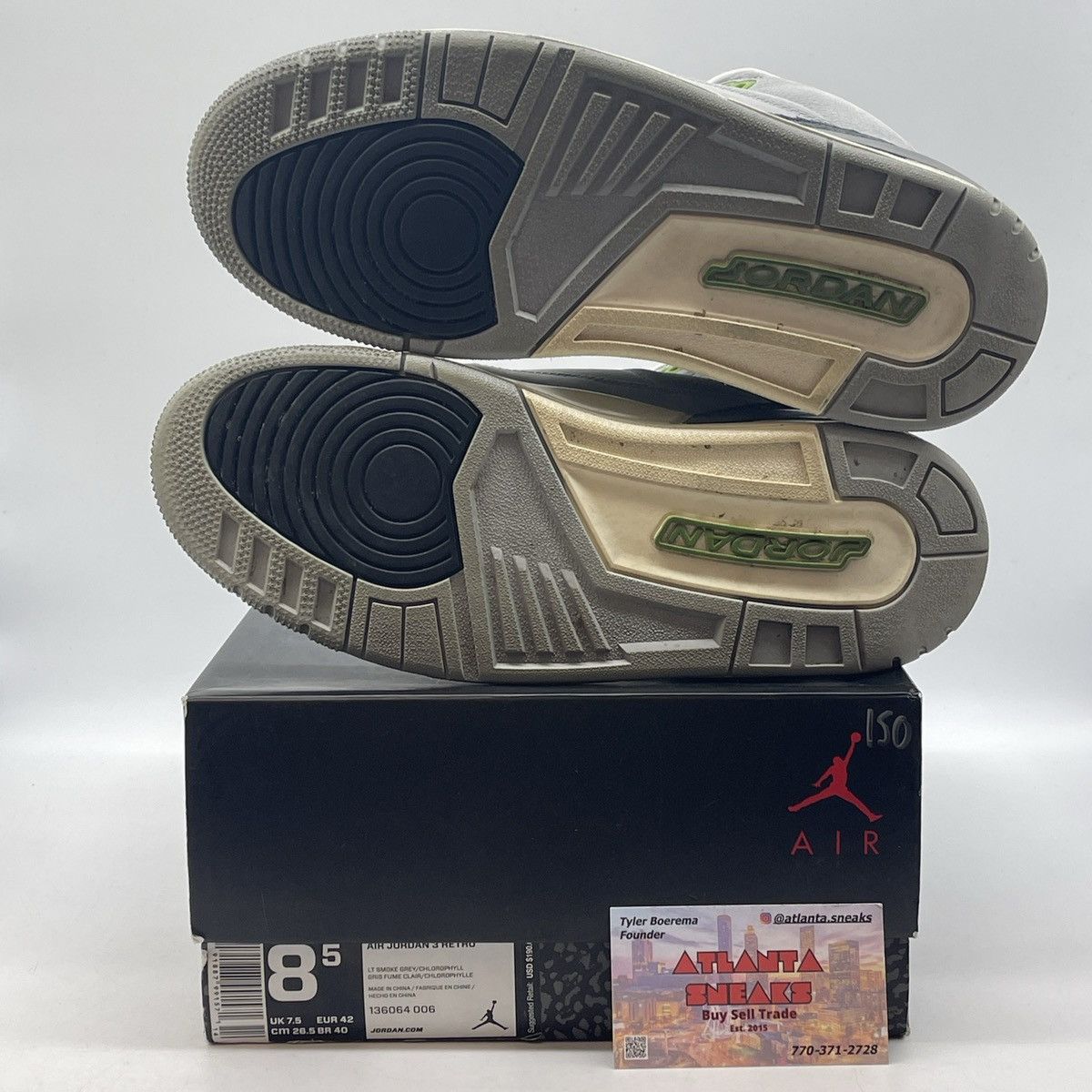Jordan Brand Air Jordan 3 chlorophyll Size US 8.5 / EU 41-42 - 7 Thumbnail