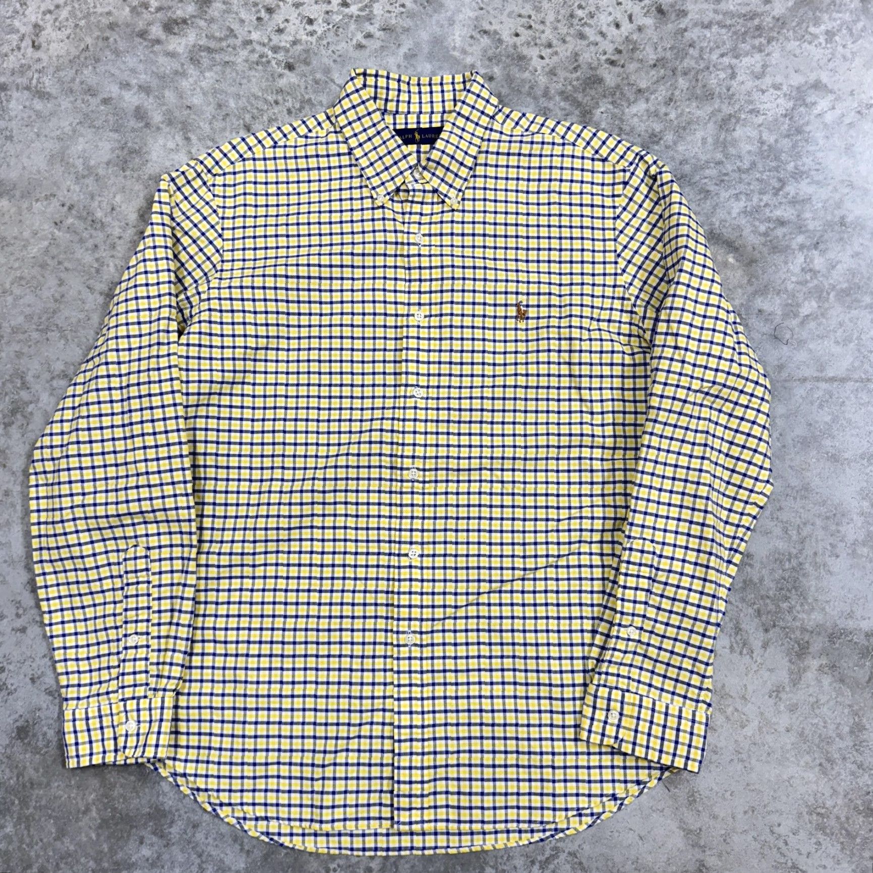 Ralph Lauren Ralph Lauren Shirt Mens XL Yellow Blue Check Button Down Long Sleeve Casual Size US XL / EU 56 / 4 - 2 Thumbnail