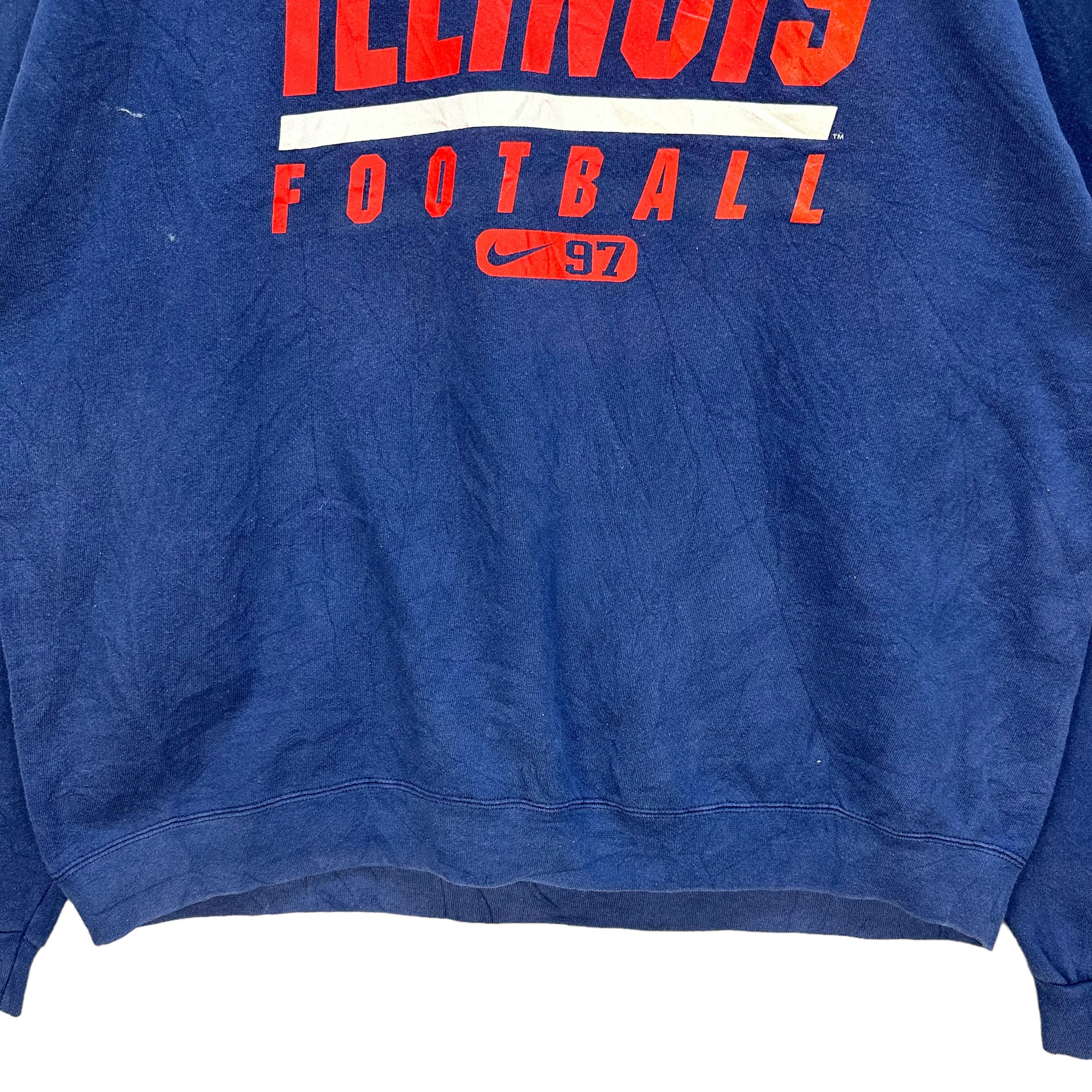 Nike 90's NIKE ILLINOIS FOOTBALL SWEATSHIRTS #7966-193 Size US XL / EU 56 / 4 - 3 Thumbnail
