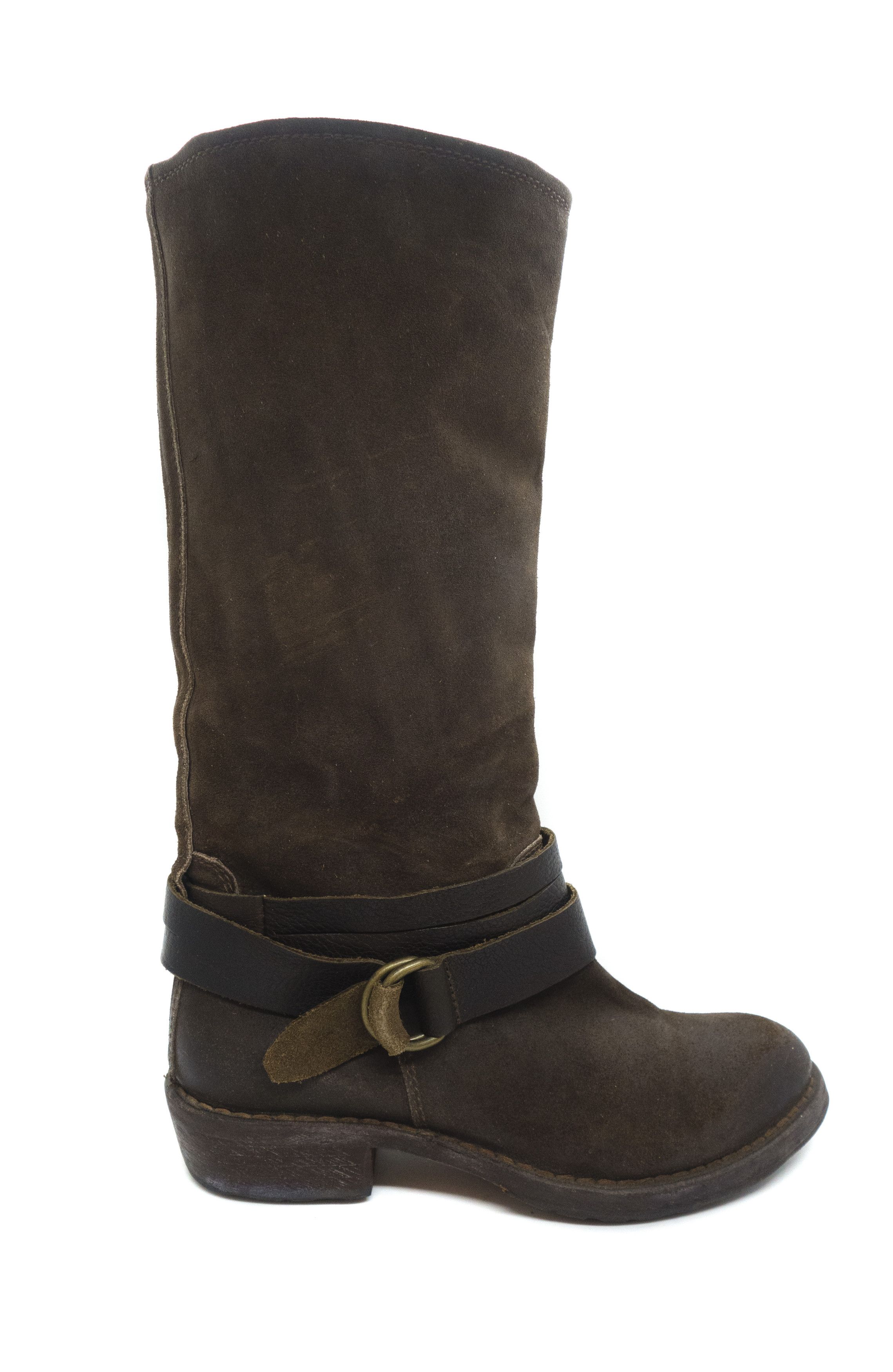 Leather High Belted Fur Inside Boots