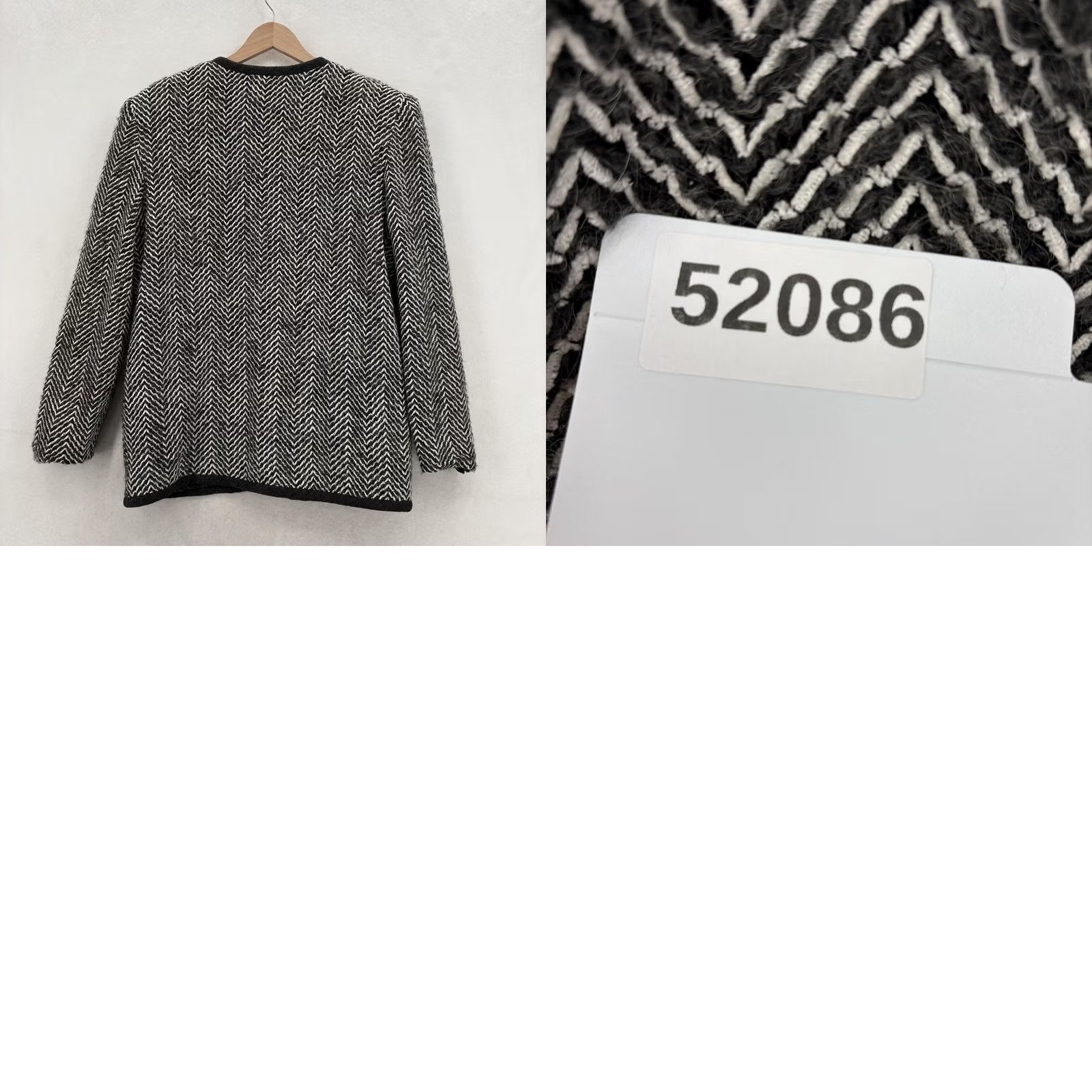 Vintage VINTAGE Castleberry Blazer Womens 18 Black Herringbone Tweed Mohair Wool USA Jacket/Coat Black Tailored 90s Women Boy Size XXL / US 16-18 / IT 52-54 - 9 Thumbnail