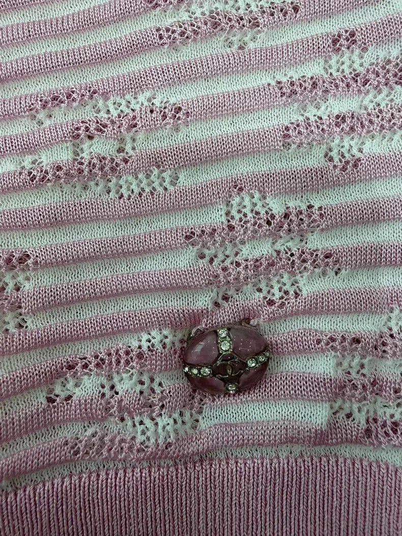 Chanel Chanel 24C Chanel Pink Striped Hollow Long Sleeve Knit Size XS / US 0-2 / IT 36-38 - 3 Thumbnail