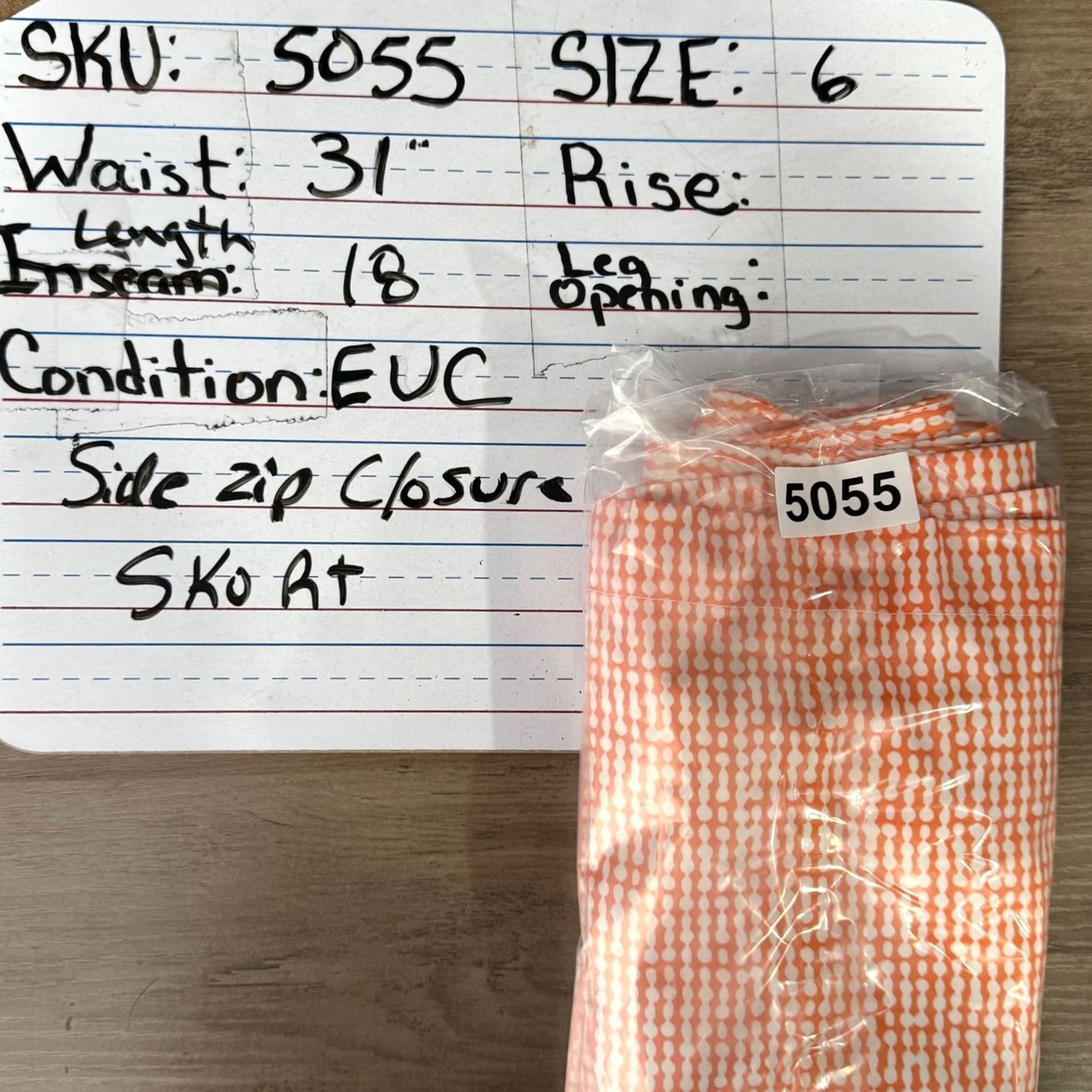 Izod IZOD XFG Skort Women 6 Orange White Geometric Sporty Active Stretch Golf Tennis Size ONE SIZE - 6 Thumbnail