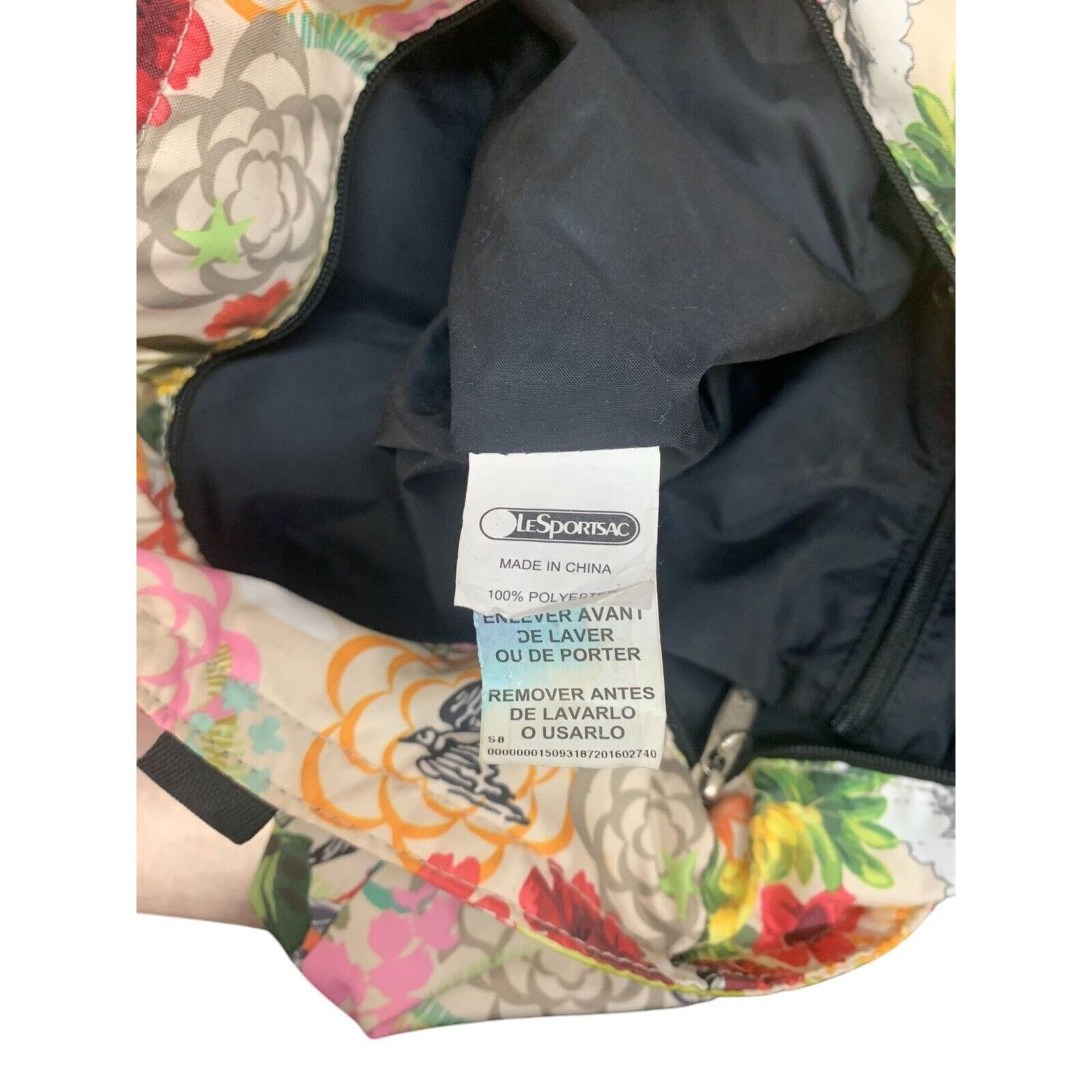 LeSportsac Lesportsac Birds Butterfly Floral Tote Bag Lunch 9in.x14 in. Size ONE SIZE - 3 Thumbnail