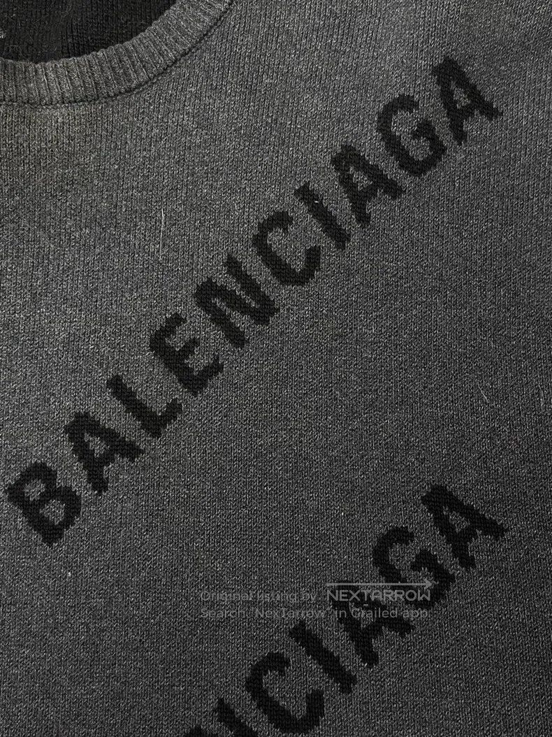 Balenciaga Balenciaga Logo Letter Print Crew Neck Long Sleeve Sweater Size US M / EU 48-50 / 2 - 3 Thumbnail
