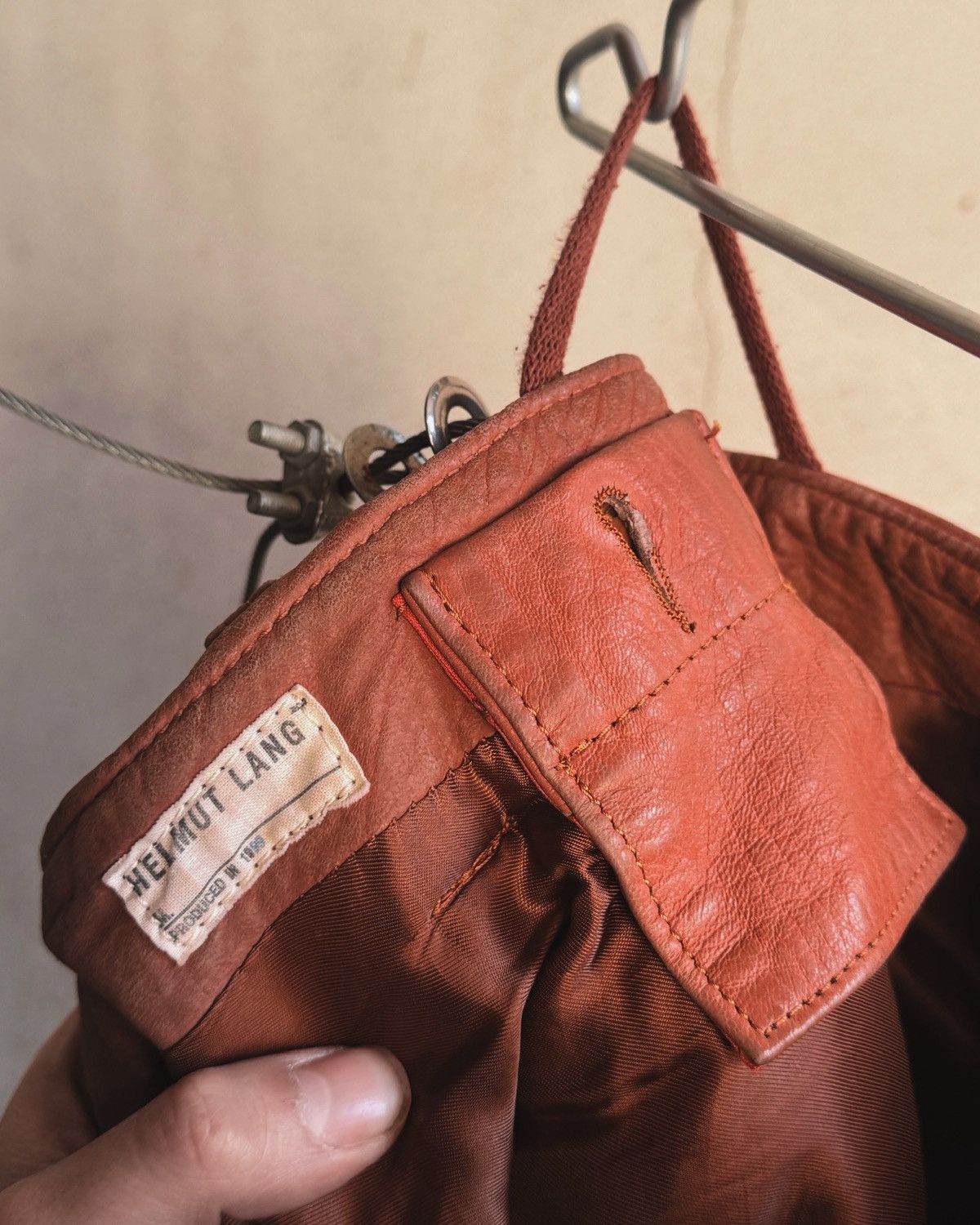 Helmut Lang Helmut Lang FW1999 “Safety Orange” Astro Biker leather pants Size US 28 / EU 44 - 3 Thumbnail