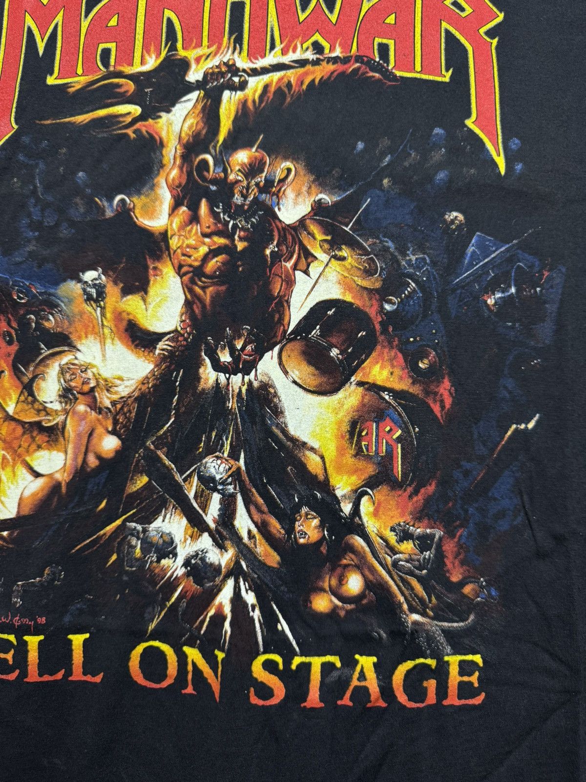 Other T-Shirt Manowar "Hell On Stage" 1998 Vintage Size US XL / EU 56 / 4 - 7 Thumbnail
