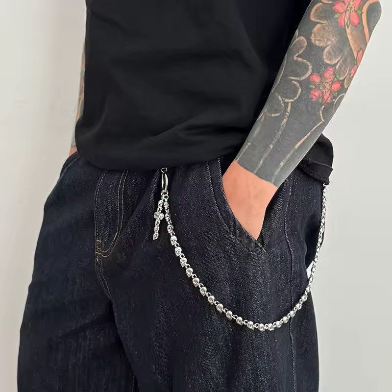 Jewelry Punk Gothic Vintage Cross Skull Metal Keychain Pants Chain Size ONE SIZE - 1 Thumbnail
