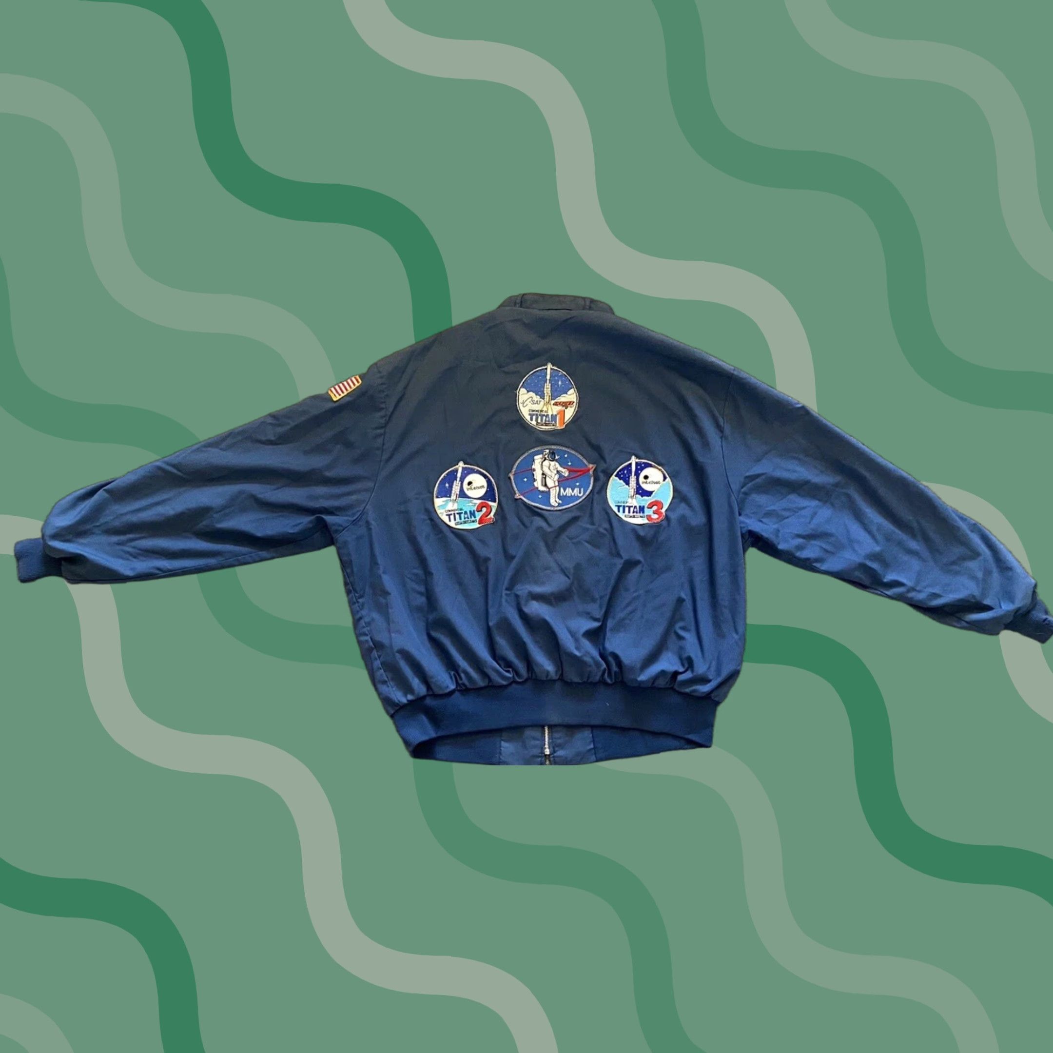 Vintage VINTAGE King Louie Pro Fit Jacket Men’s XL Titan Team Rockets Space Intelsat Blue 80s 90s USA Hipster Space Stars Jacket Mens Size US XL / EU 56 / 4 - 1 Thumbnail