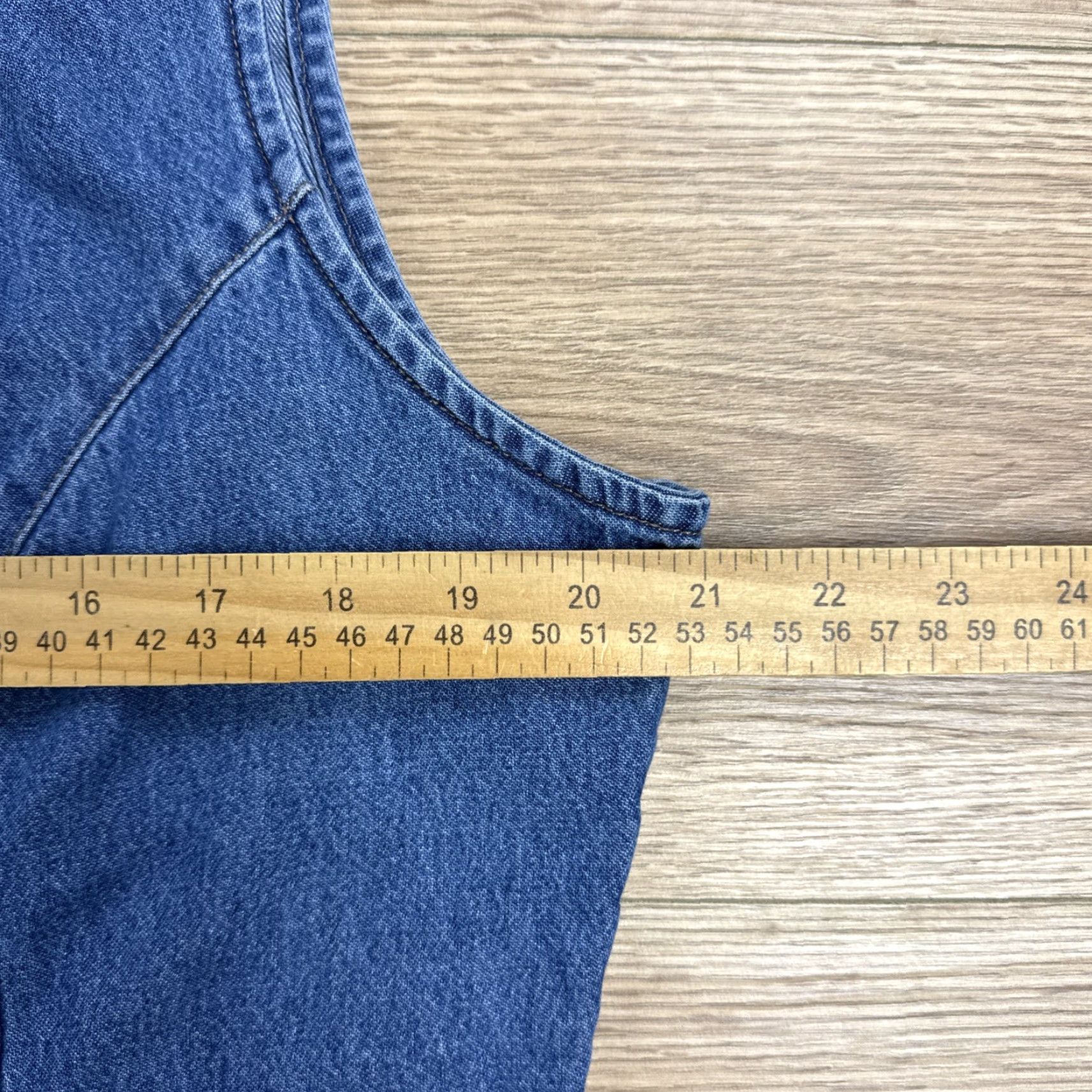 Denime St Johns Bay Denim Maxi Dress Sleeveless Button Up Pockets Blue 12 Women Vintage Y2K Size 34" / US 12 / IT 48 - 4 Thumbnail
