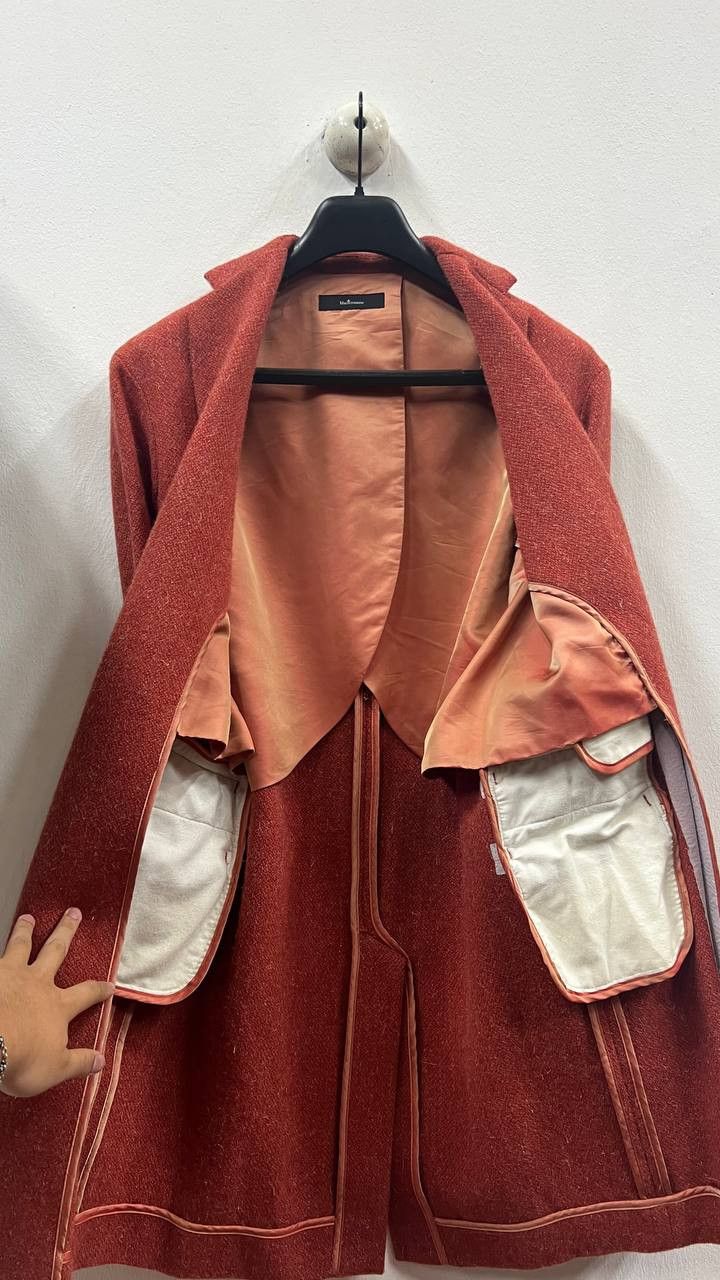 Blackmeans AW14 Blackmeans Vermillion Red Embroidered Tweed Coat Size US S / EU 44-46 / 1 - 5 Thumbnail