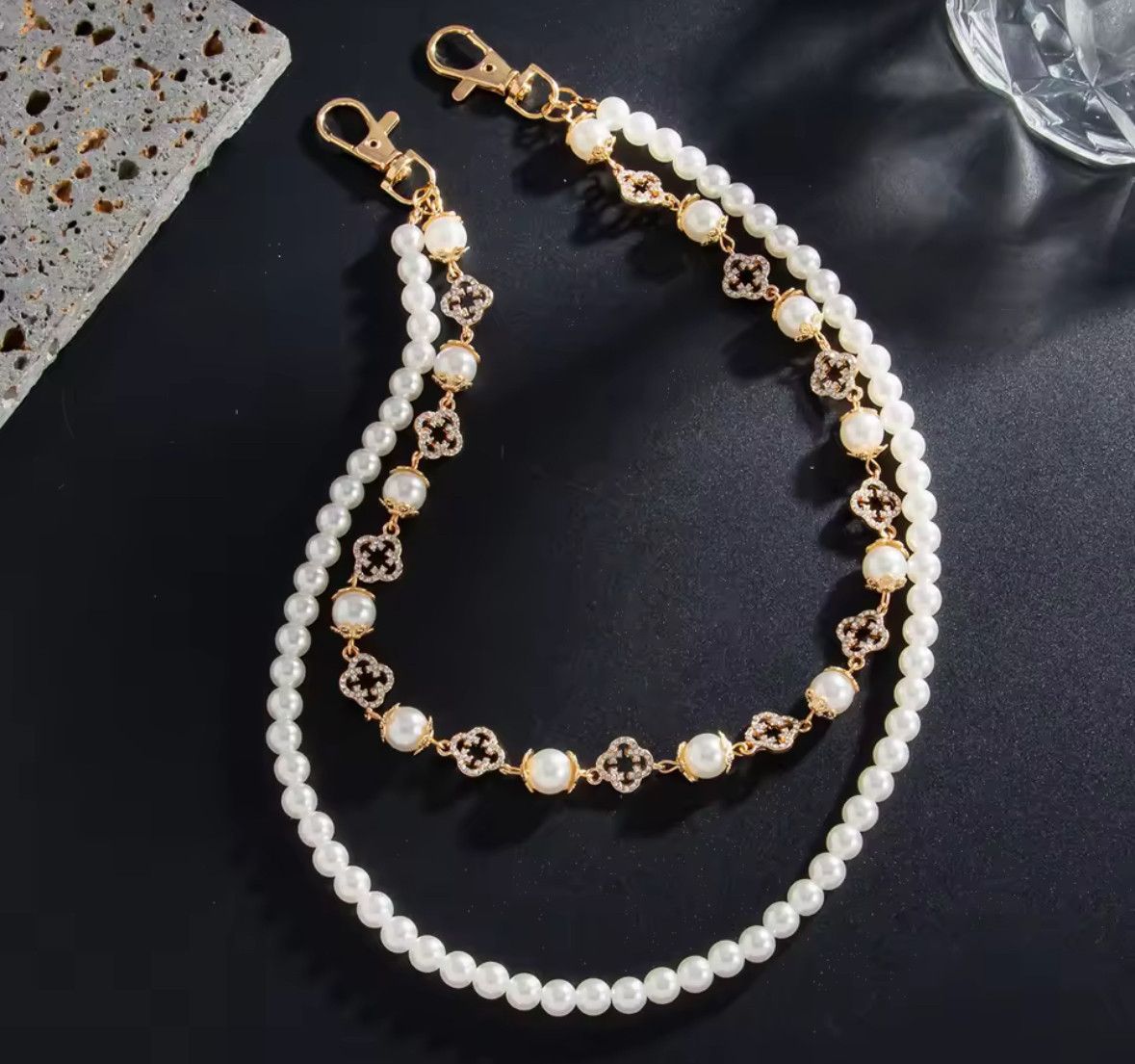 Other Exquisite Four-leaf Imite Pearl Keychain Wallet Belt Chain Size ONE SIZE - 4 Thumbnail