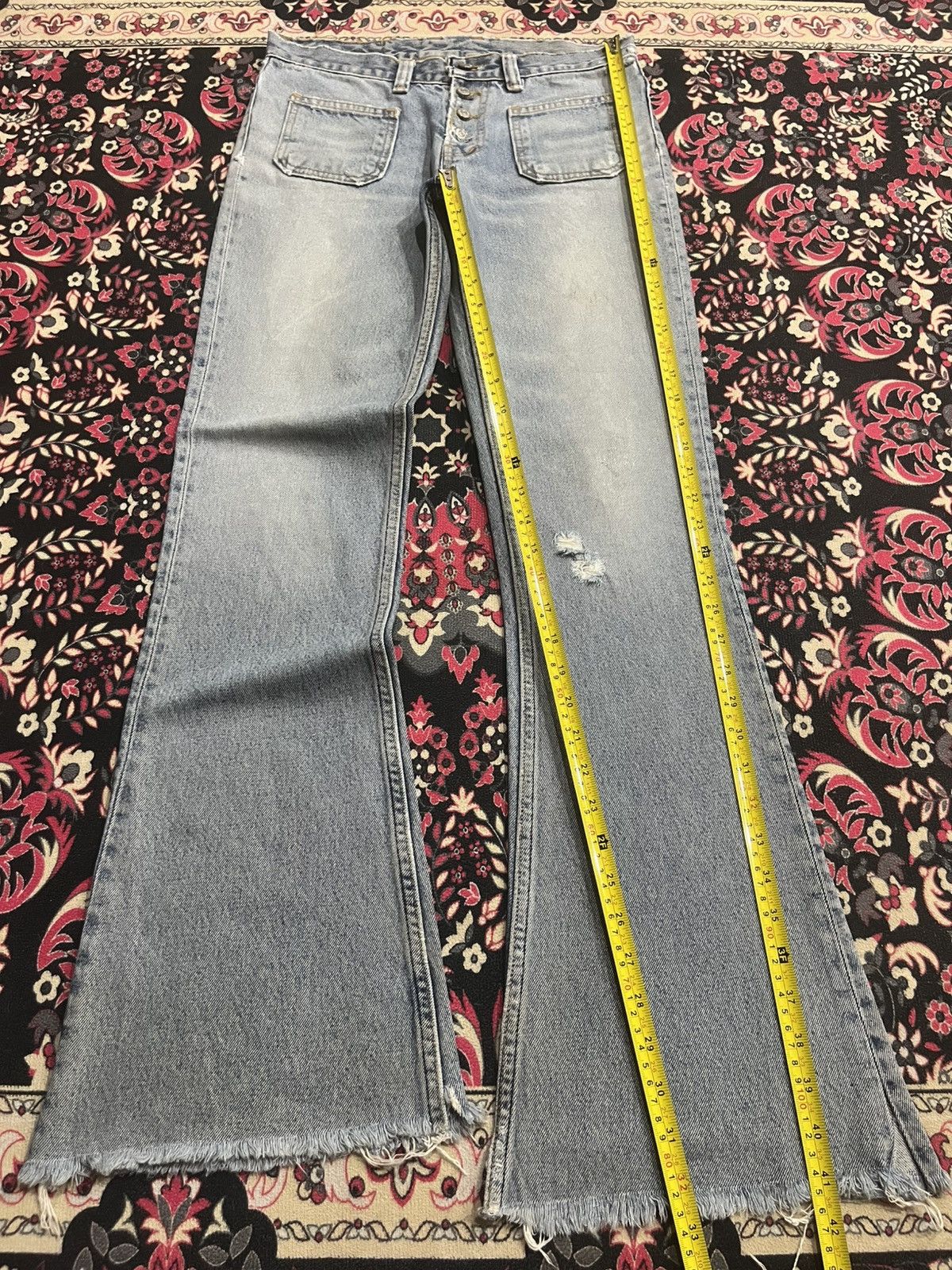 If Six Was Nine ⚡️Flare⚡️Vintage Jormanos Bell Bottom Bush Pants Blue Jeans Size US 29 - 13 Thumbnail