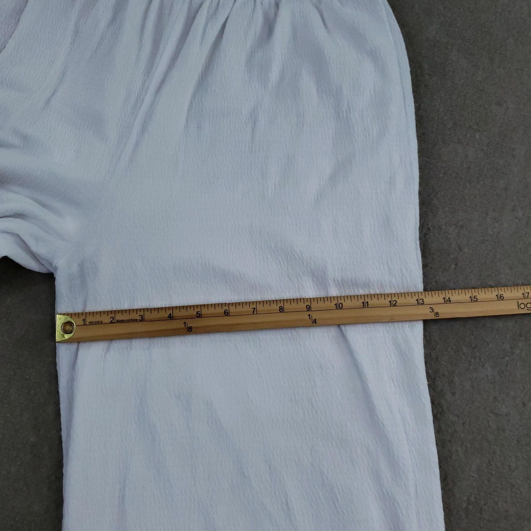 Vintage Michele B Pants Womens Large White Wide-Leg Lined Pull On Casual Cropped Size 36" / US 14 / IT 50 - 6 Thumbnail