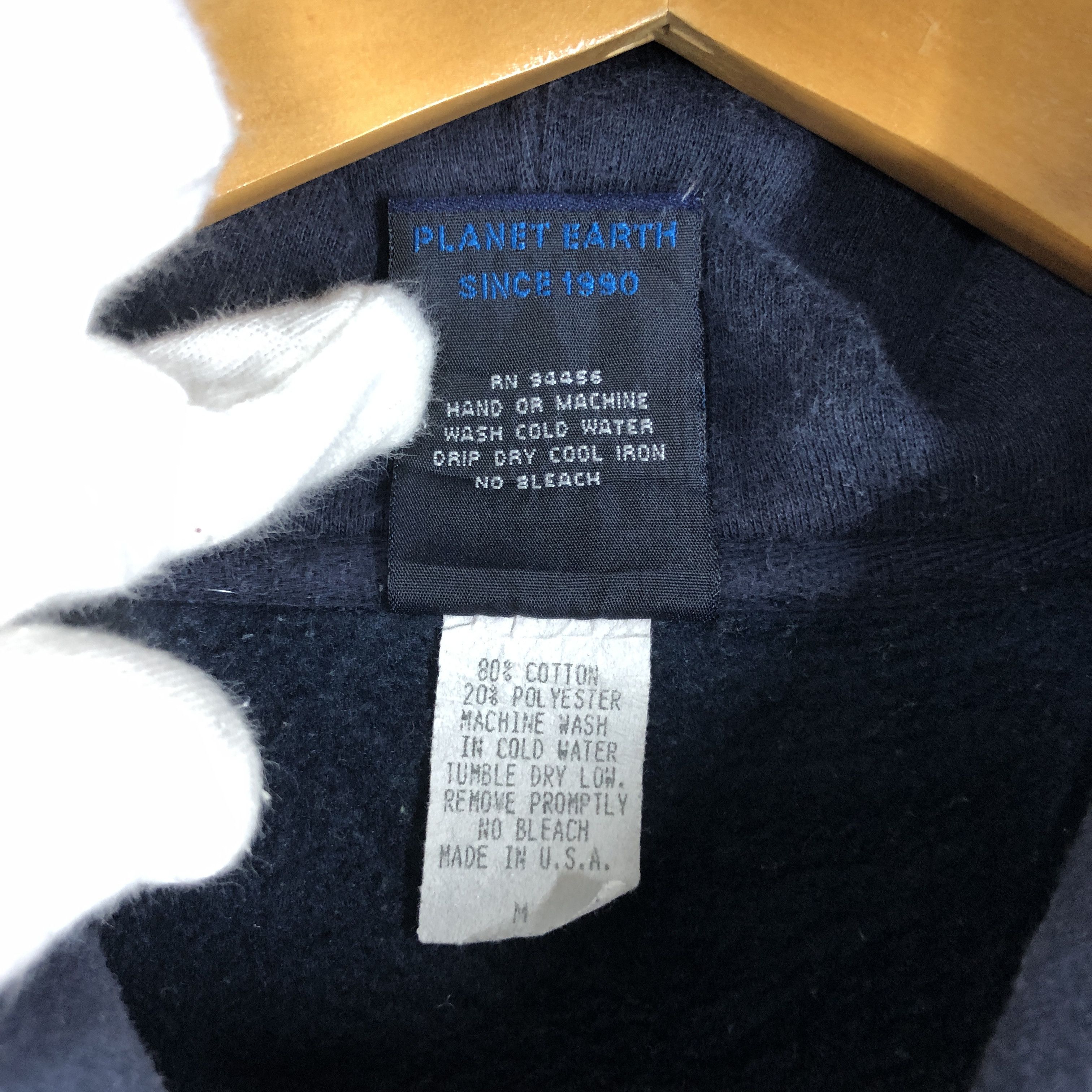 Other 90s Vintage PLANET EARTH Hoodie Pullover #1592/01 Size US M / EU 48-50 / 2 - 5 Thumbnail