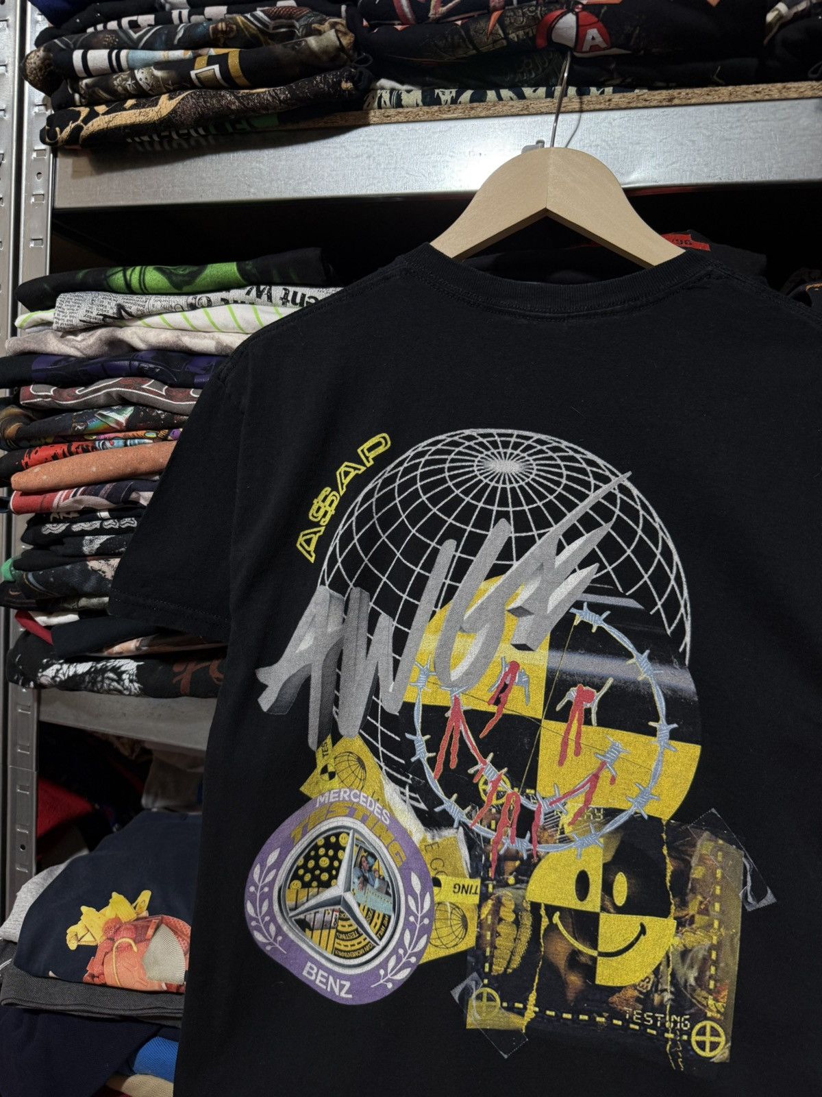 A$AP Rocky ASAP Rocky Mercedes Benz Rap Gang Graphic T-Shirt Y2K Hype Size US S / EU 44-46 / 1 - 4 Thumbnail
