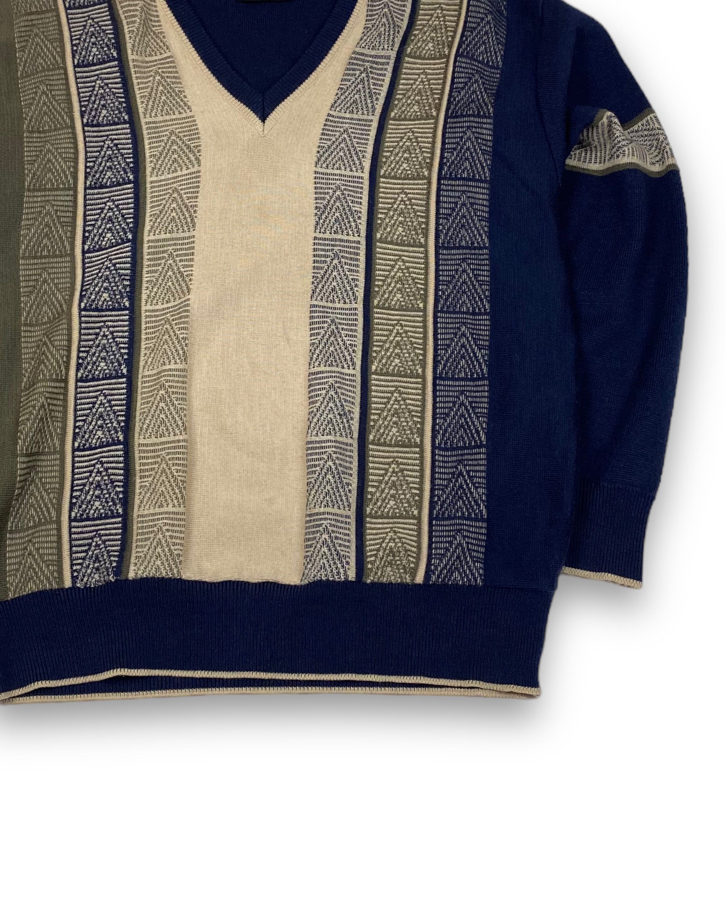 Gabicci Vintage GABICCI Crazy Print V-Neck Sweater Cardigan M664 Size US L / EU 52-54 / 3 - 2 Thumbnail