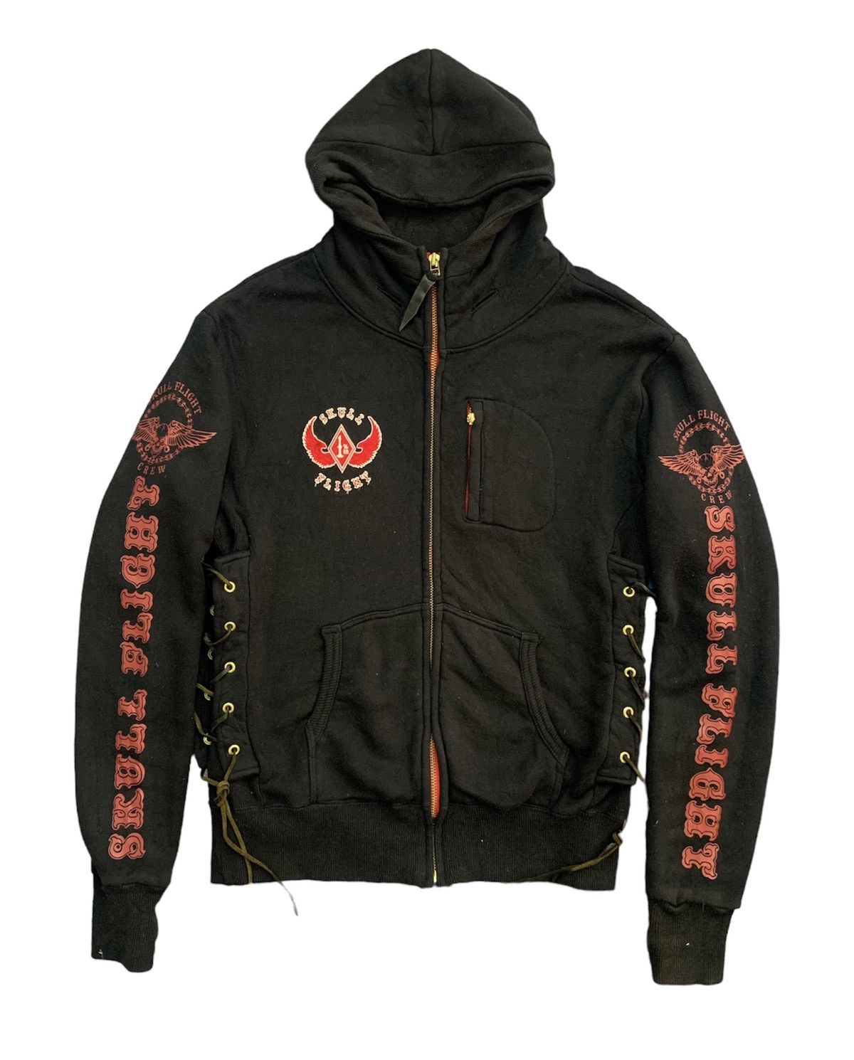 Hysteric Glamour Japanese Brand SKULL FLIGHT Rider Affliction Flak Sweater Size US M / EU 48-50 / 2 - 2 Thumbnail
