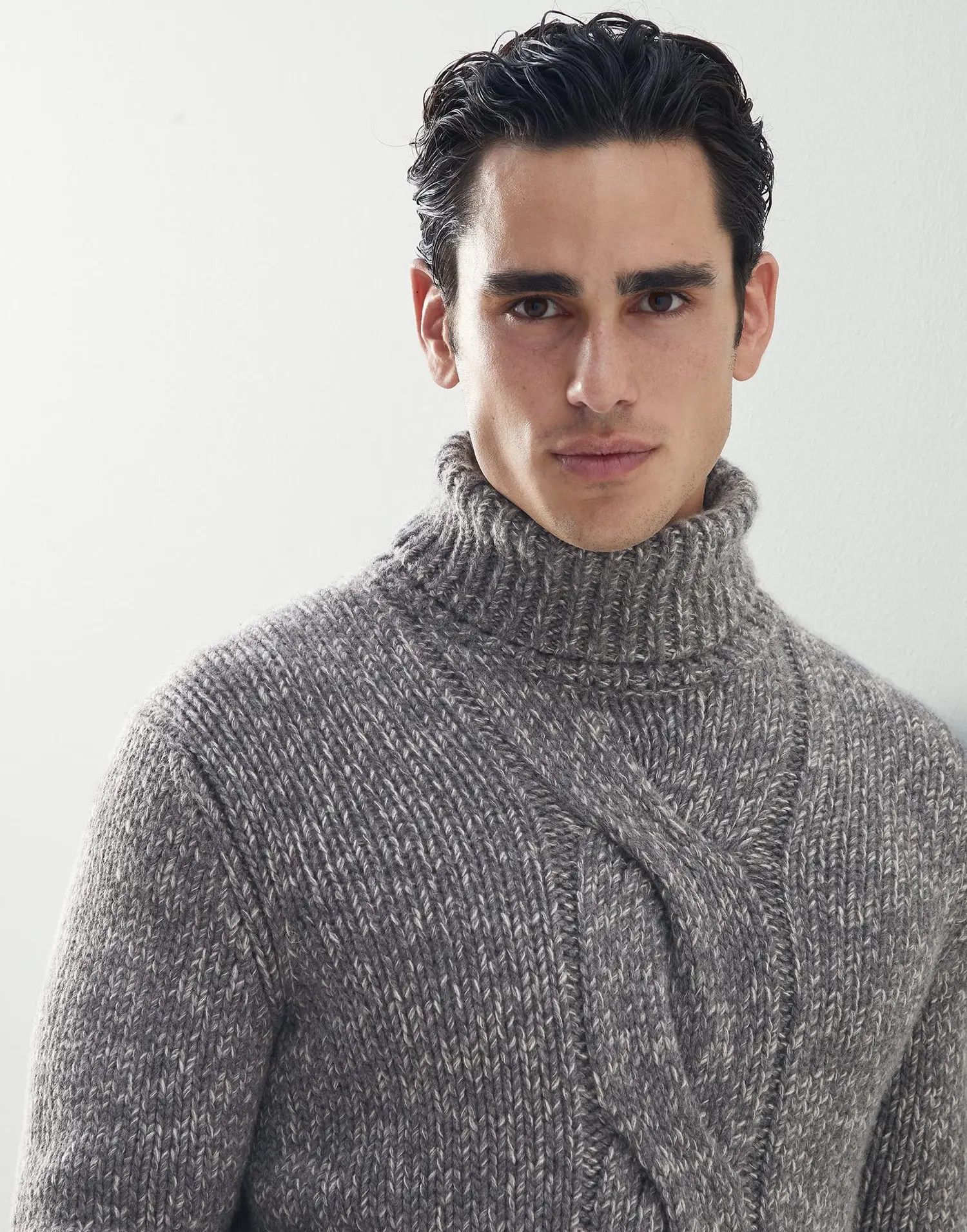 Brunello Cucinelli o1w1db10225 Cashmere Turtleneck Sweater in Grey Size US M / EU 48-50 / 2 - 2 Thumbnail
