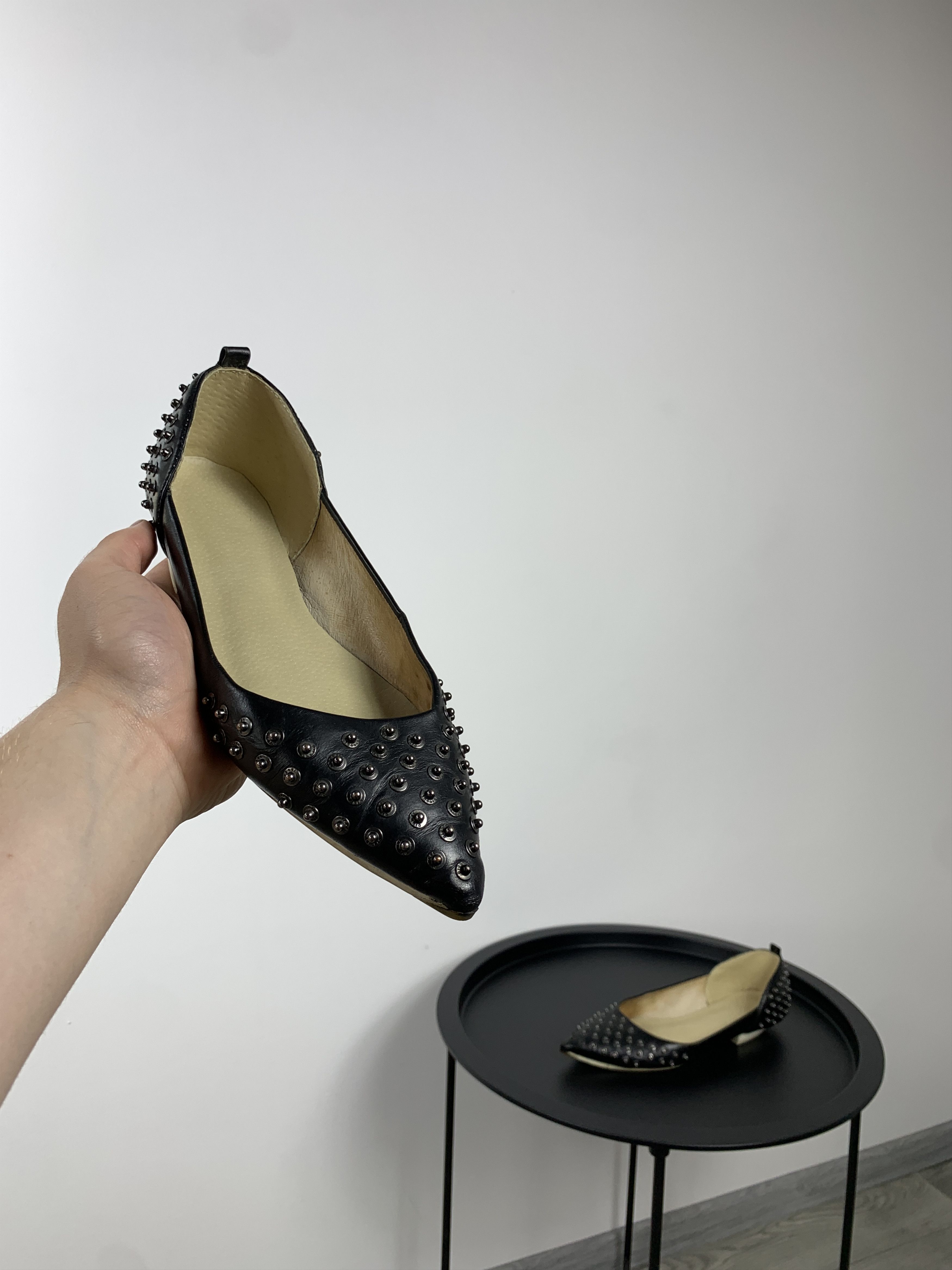 Diesel Vintage Diesel Y2K Rare Black Leather Flats Rivet Shoes Size US 8.5 / IT 38.5 - 2 Thumbnail
