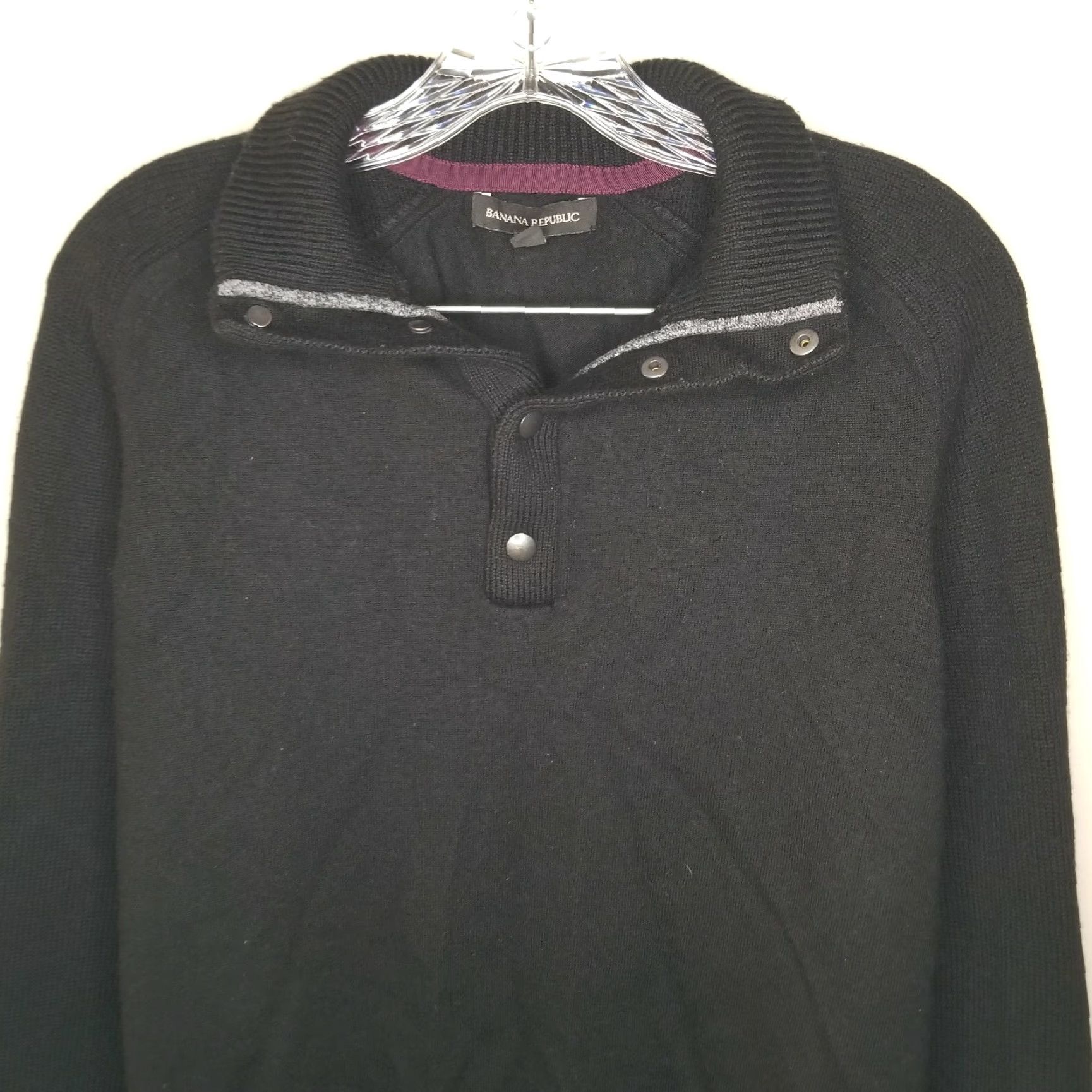 Banana Republic Banana Republic Mens Black Long Sleeve Pullover Sweater L mens Size US L / EU 52-54 / 3 - 2 Thumbnail