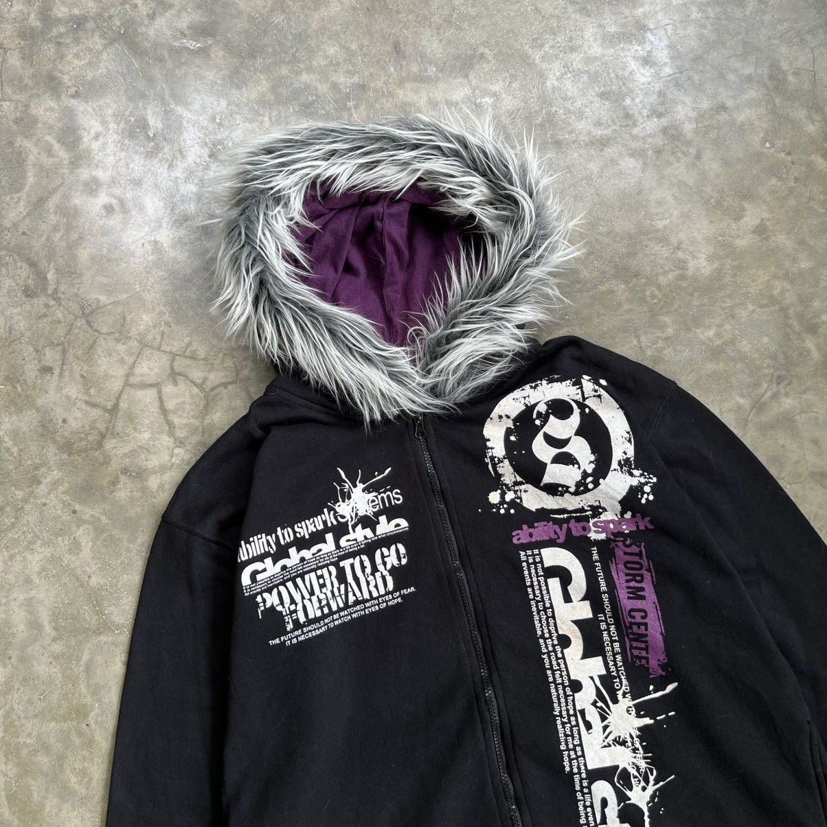 KMRii 2000s Time Step Vkei Style Poem Fur Zip Hoodie Size US XL / EU 56 / 4 - 3 Thumbnail