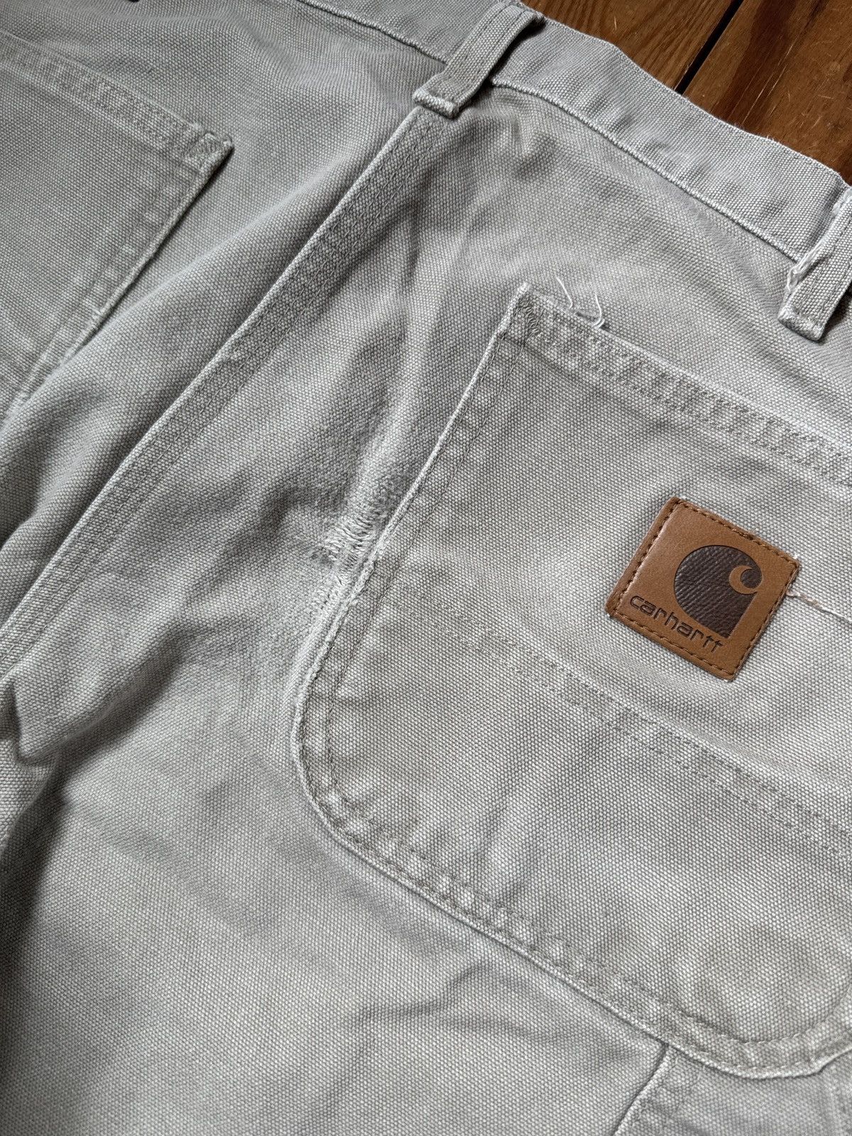 Carhartt Vintage 90s Carhartt Grey Carpenter Canvas Work Pants Size US 36 / EU 52 - 3 Thumbnail