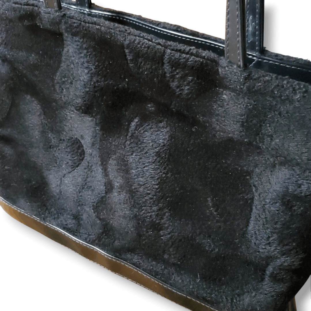 Other Lancome 10x7x2" Paris Handbag Purse Black Faux Fur Leather Size ONE SIZE - 4 Thumbnail