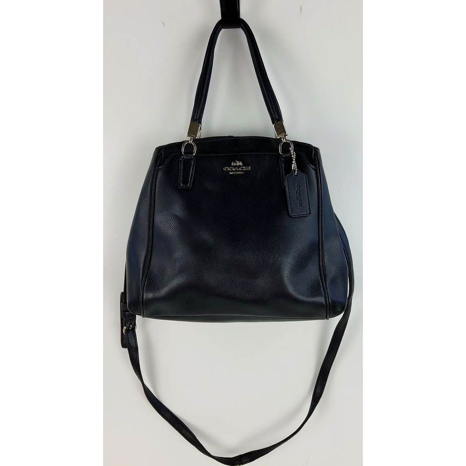 Coach COACH Minetta Crossgrain Leather Satchel Handbag F34663 Crossbody Purse Womens Bag Medium Black Leather Adjustable Strap Size ONE SIZE - 2 Thumbnail