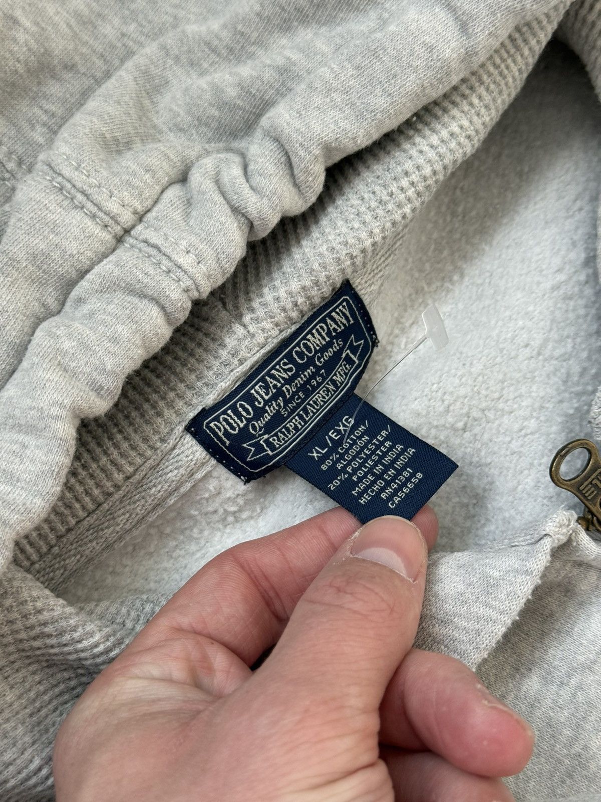 Polo Ralph Lauren × Vintage Vintage polo Ralph Lauren jeans rare big logo USA hoodie Size US XL / EU 56 / 4 - 4 Thumbnail