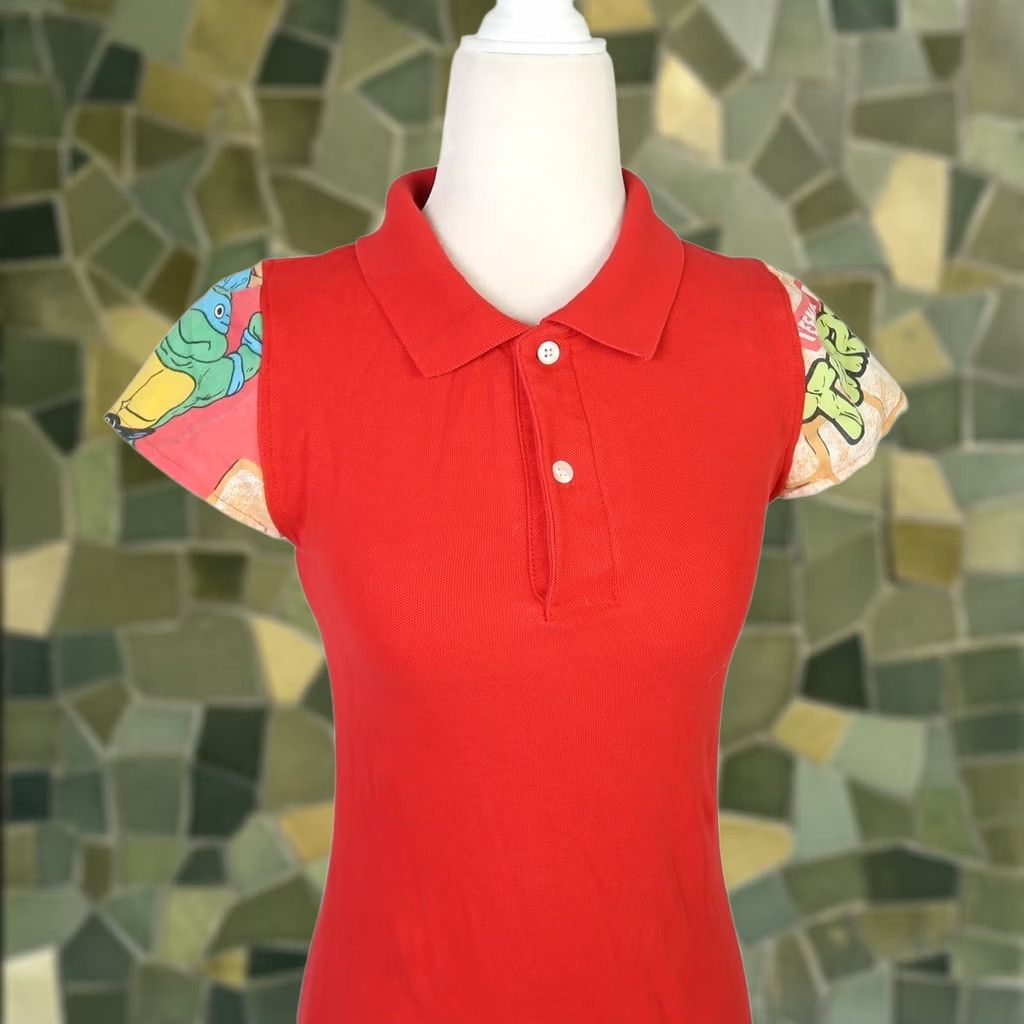 Vintage VINTAGE Y2K Red Polo Mini Dress XS Upcycled Ninja Turtle Trim Womens Short Sleeve 90s" Size XS / US 0-2 / IT 36-38 - 1 Thumbnail