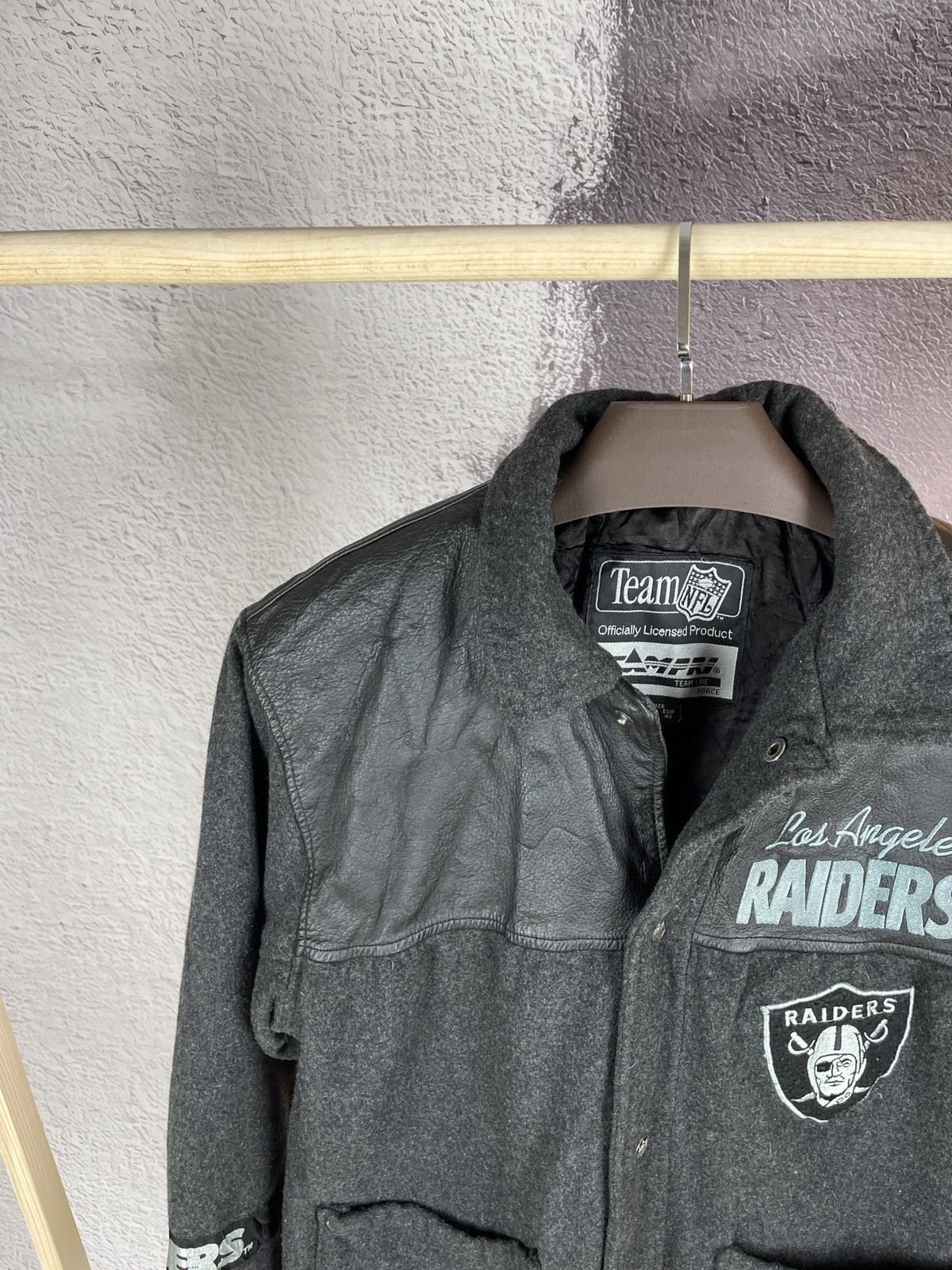NFL Campri vintage 90s Los Angeles Raiders wool leather coat Size US S / EU 44-46 / 1 - 3 Thumbnail