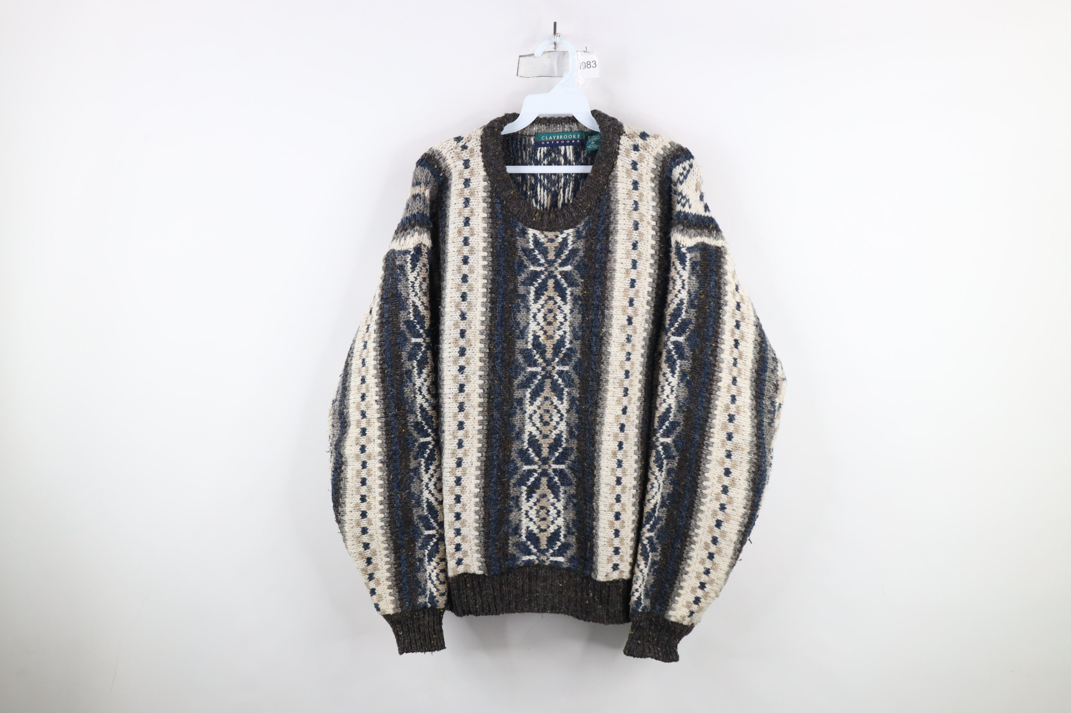 Vintage Vintage 90s Streetwear Blend Chunky Knit Fair Isle Sweater Size US M / EU 48-50 / 2 - 1 Thumbnail